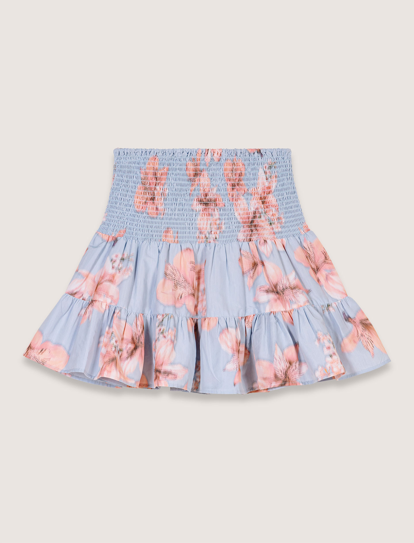 Patterned taffeta flared skirt Blue | Maje