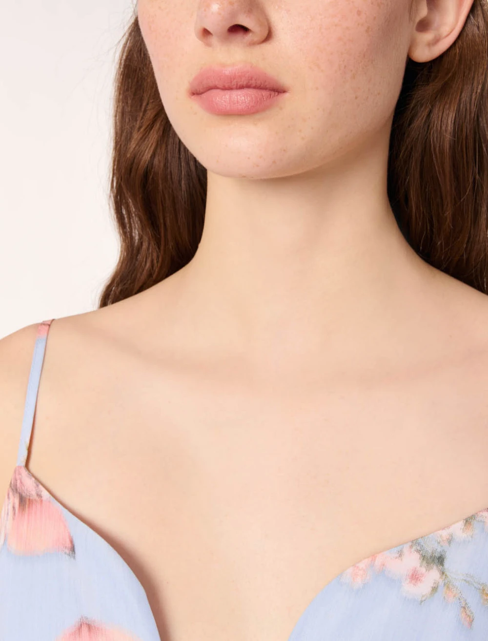 Short patterned taffeta dress - Blue