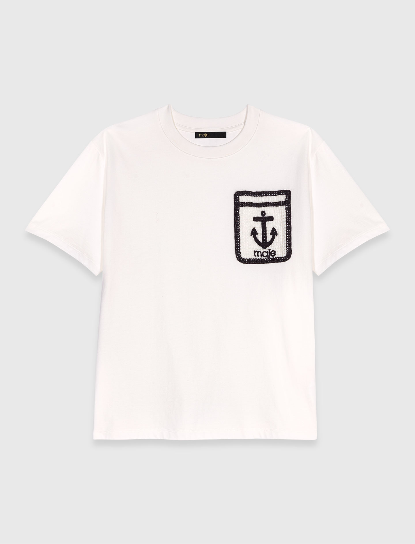 Tshirt with embroidered pocket - White