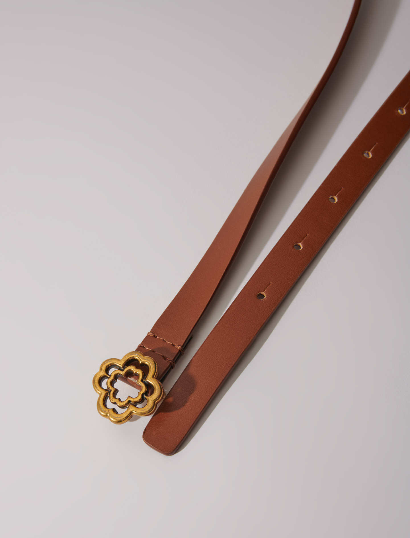 Slim clover belt - Brown