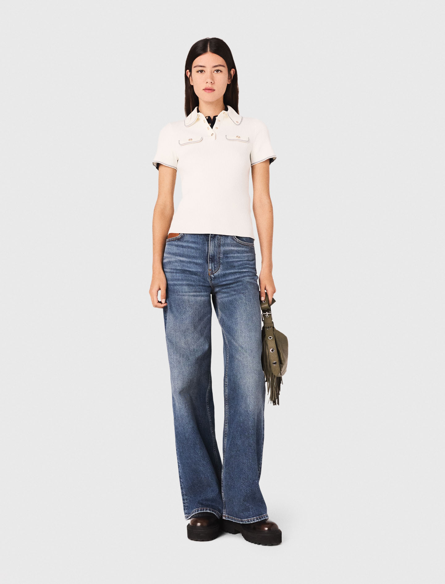 Short sleeve polo shirt - Ecru