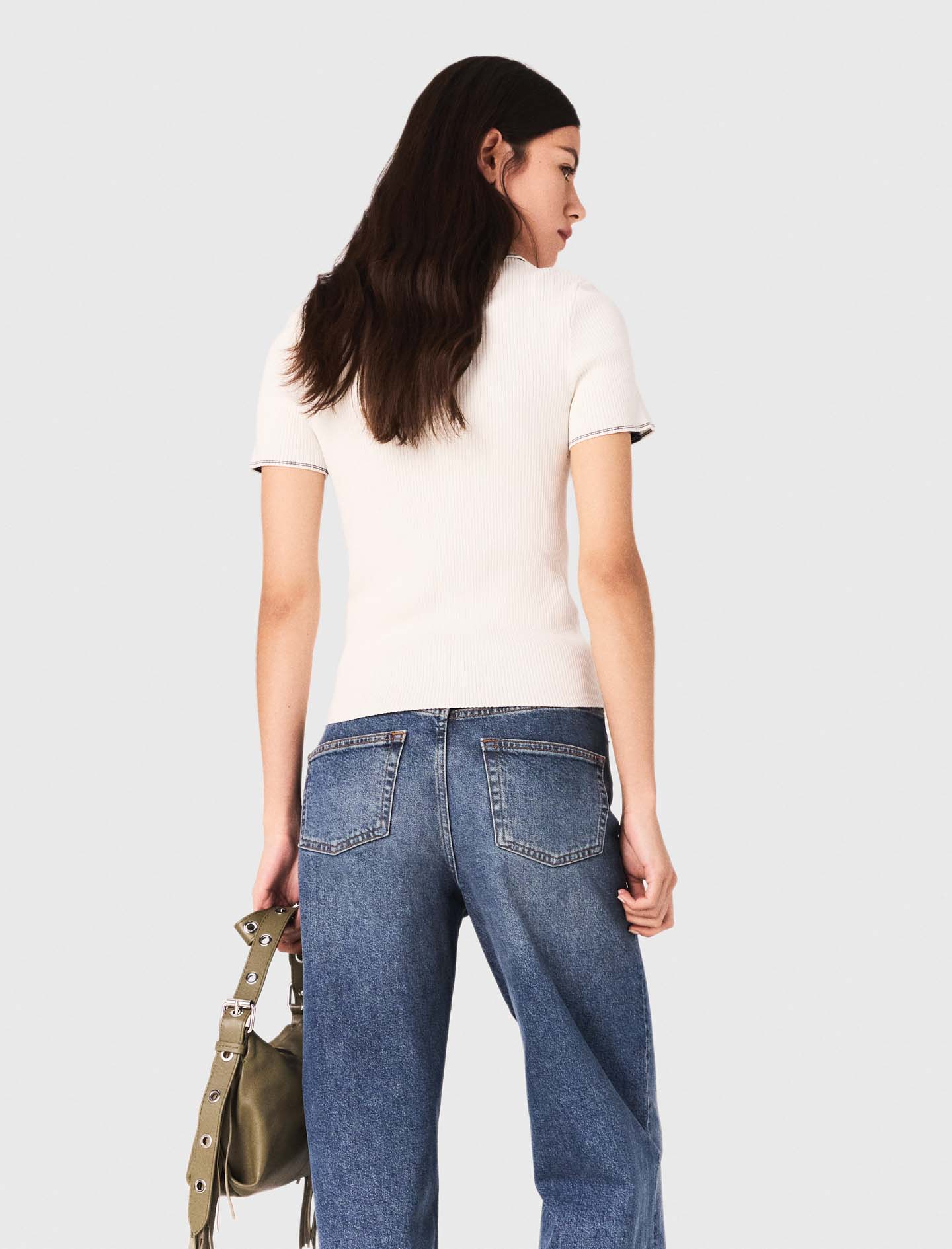Short sleeve polo shirt - Ecru