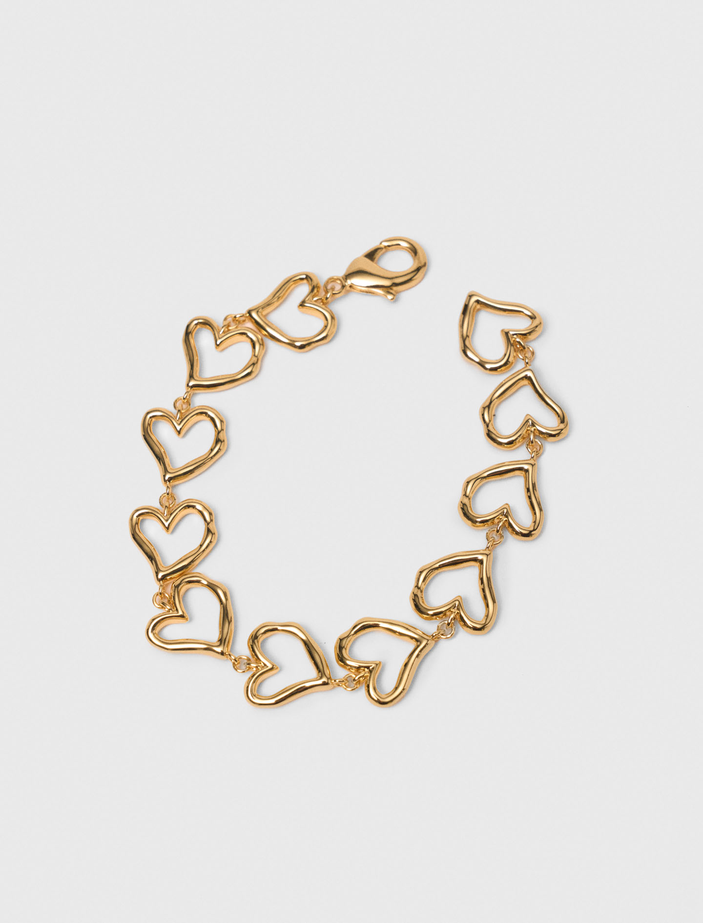 Gold plated heart bracelet - Gold