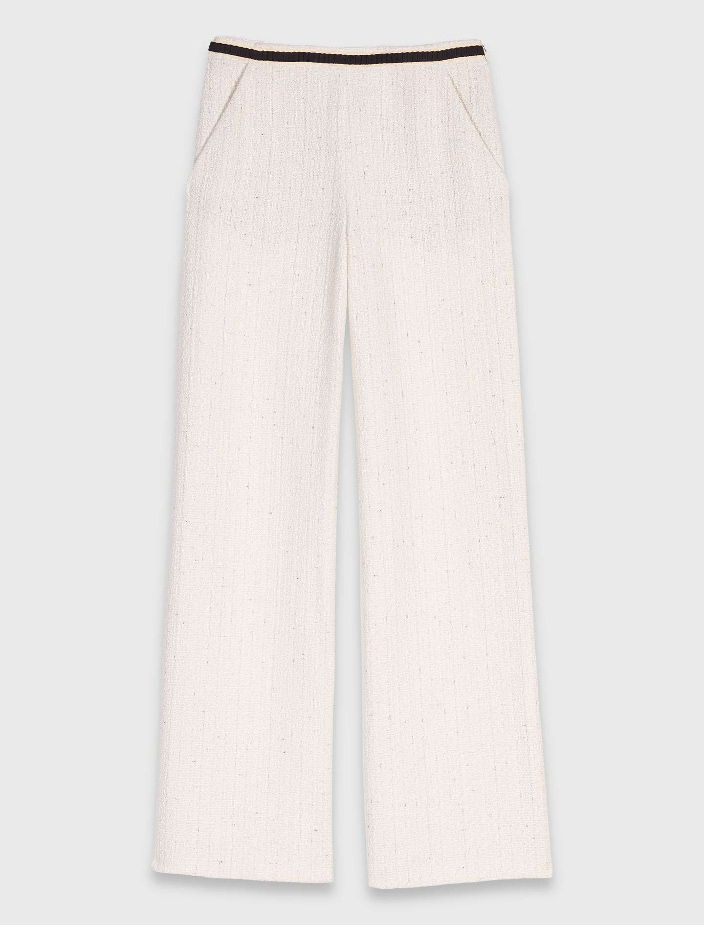 Tweed effect trousers - Ecru