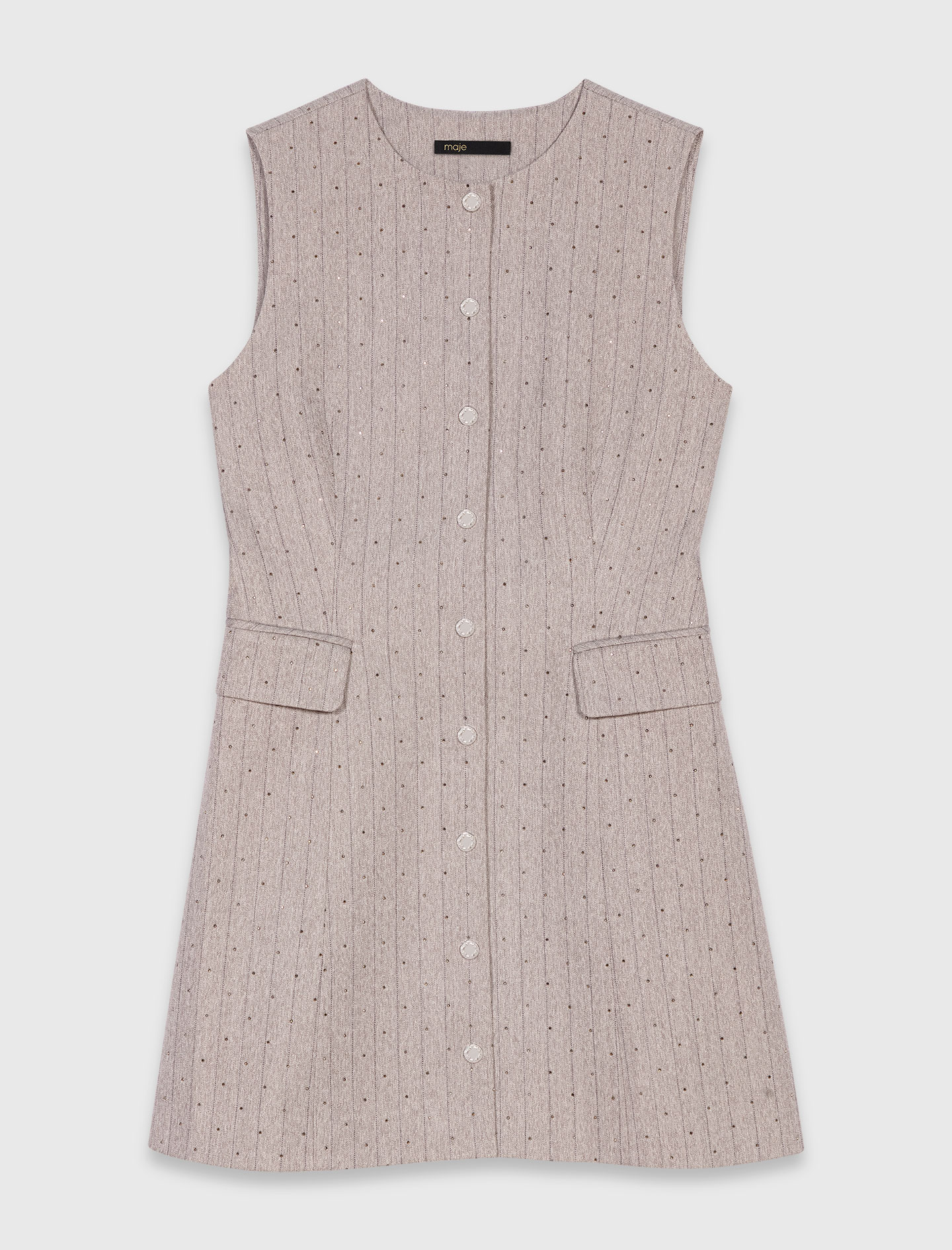 Short rhinestone suit dress - Grey