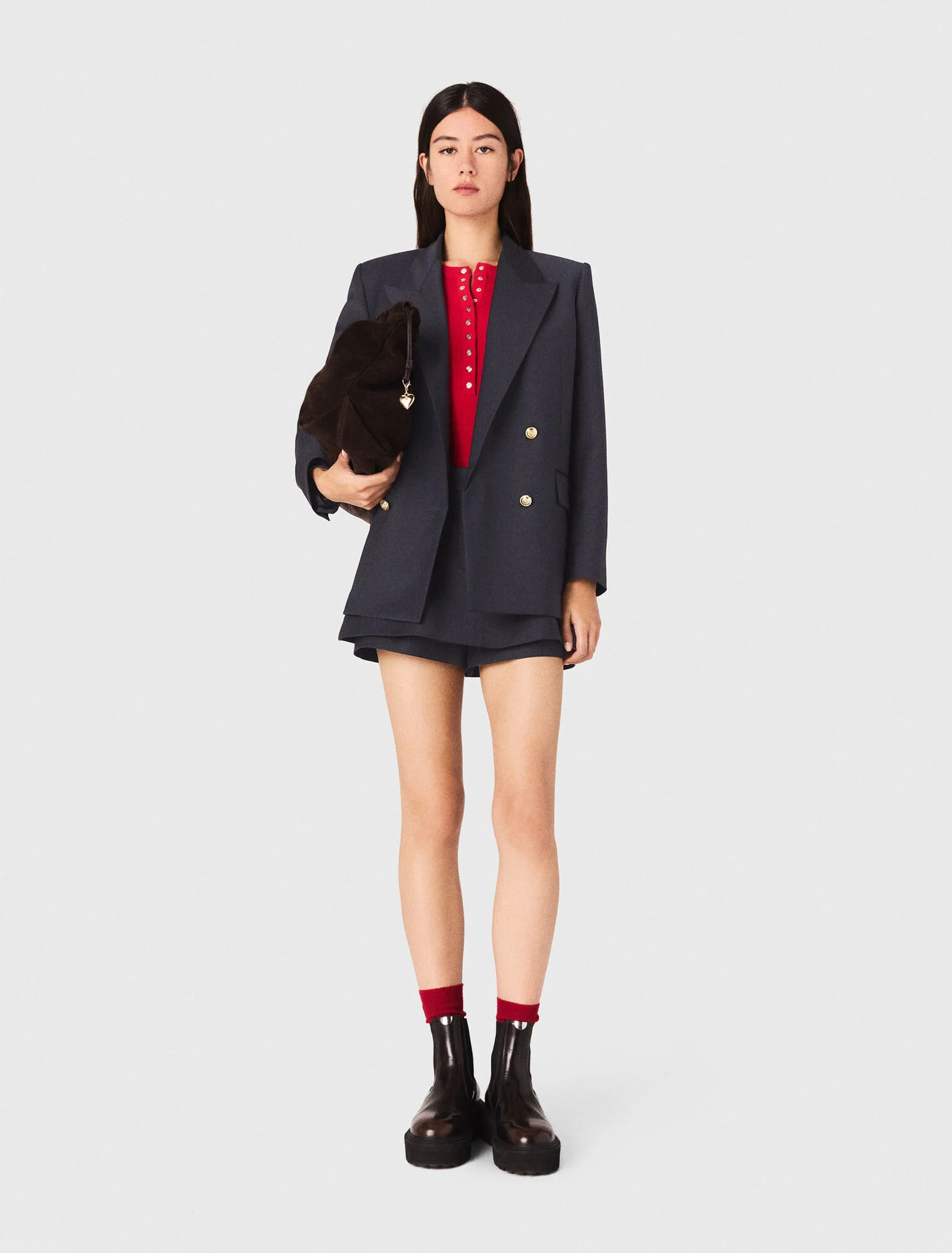 Suit jacket with gold buttons - Navy