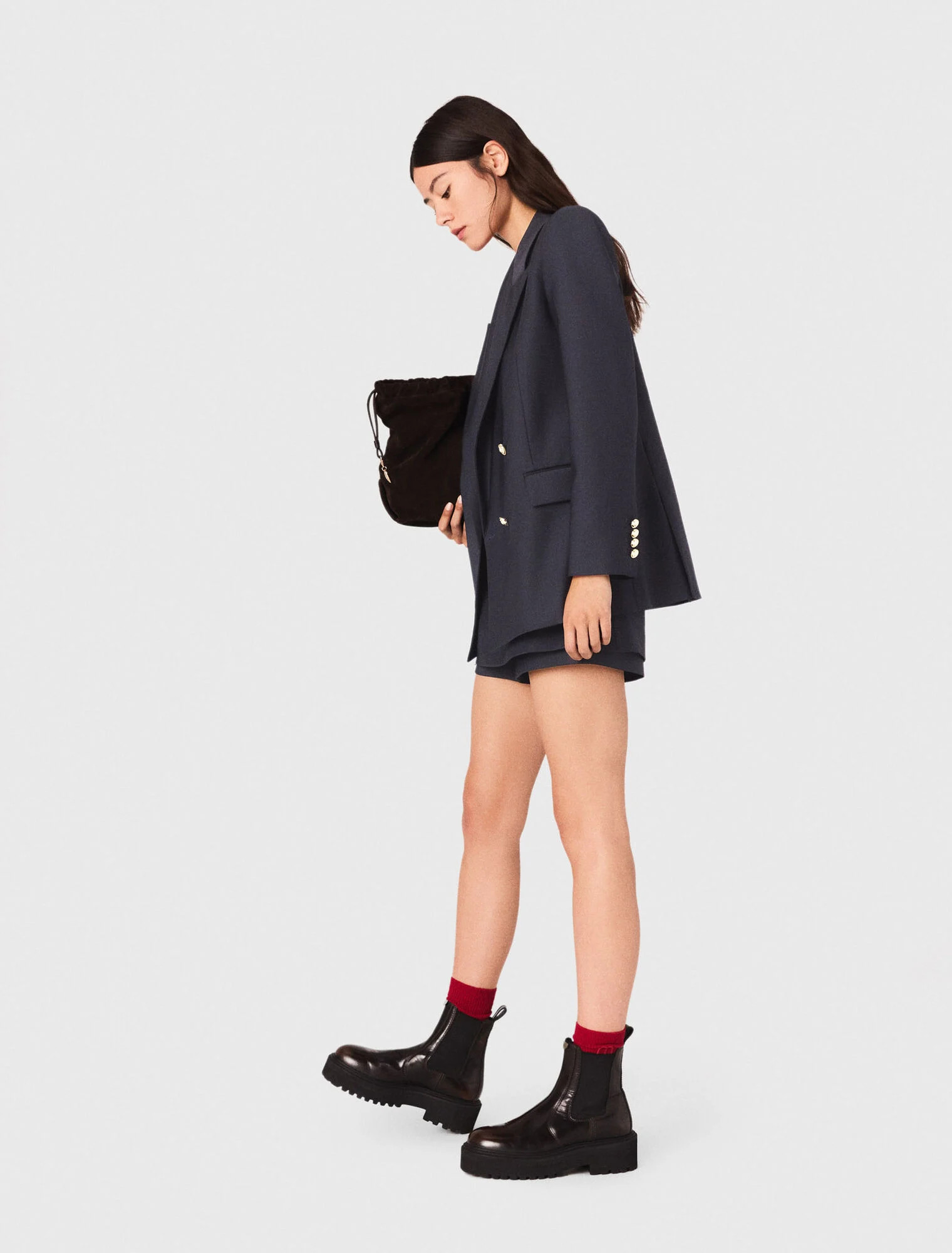 Suit jacket with gold buttons - Navy