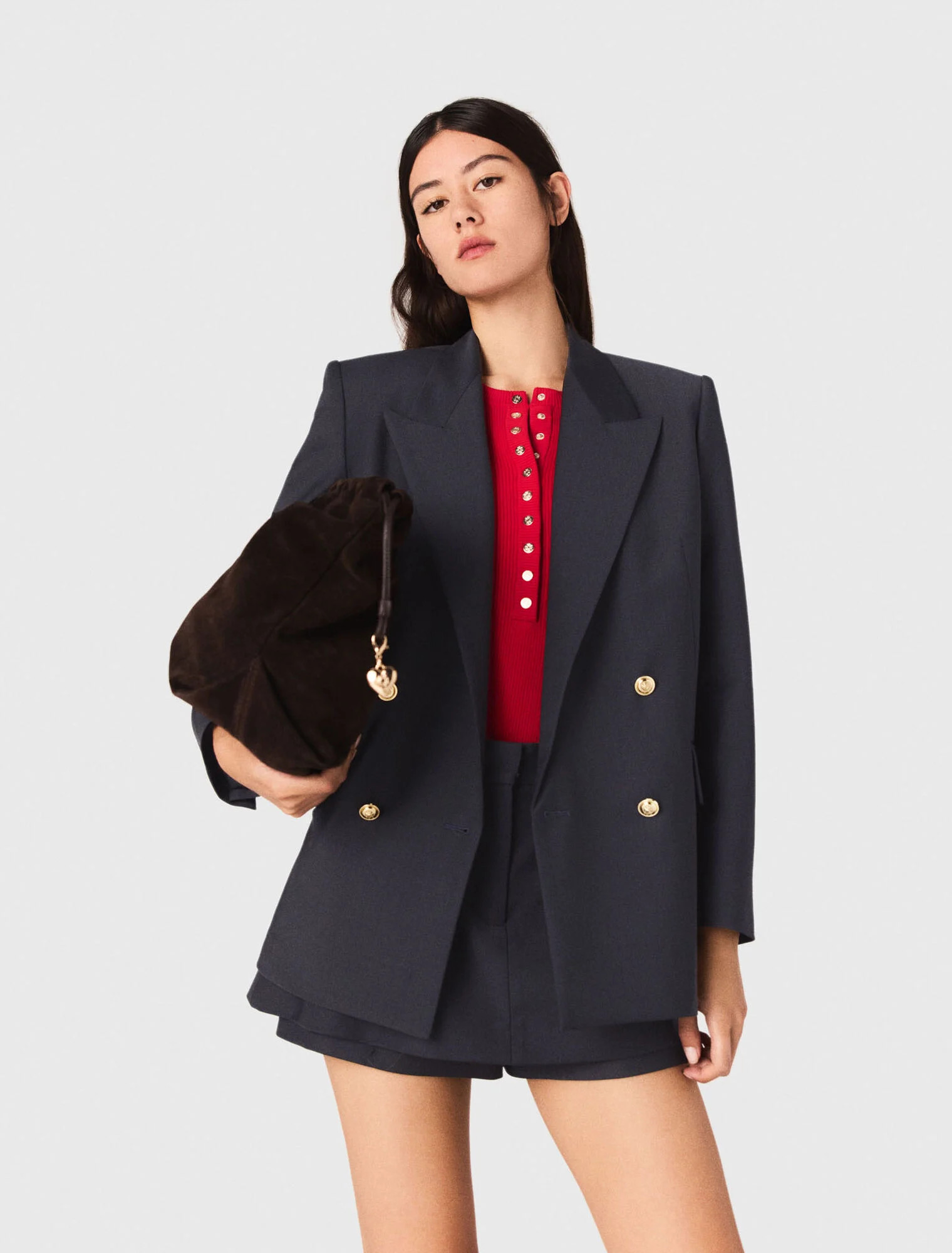 Suit jacket with gold buttons - Navy