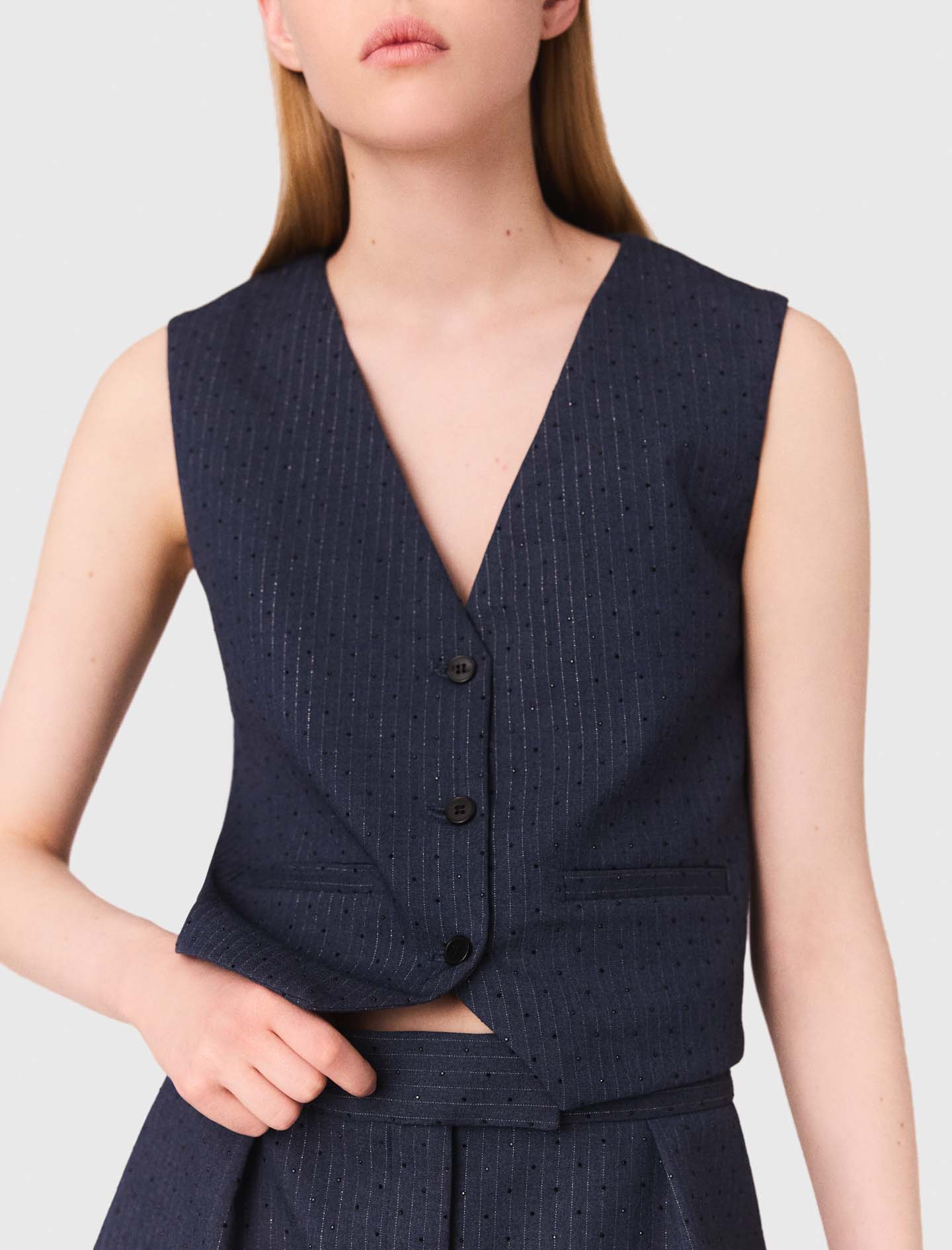 Diamanté tailored jacket - Blue