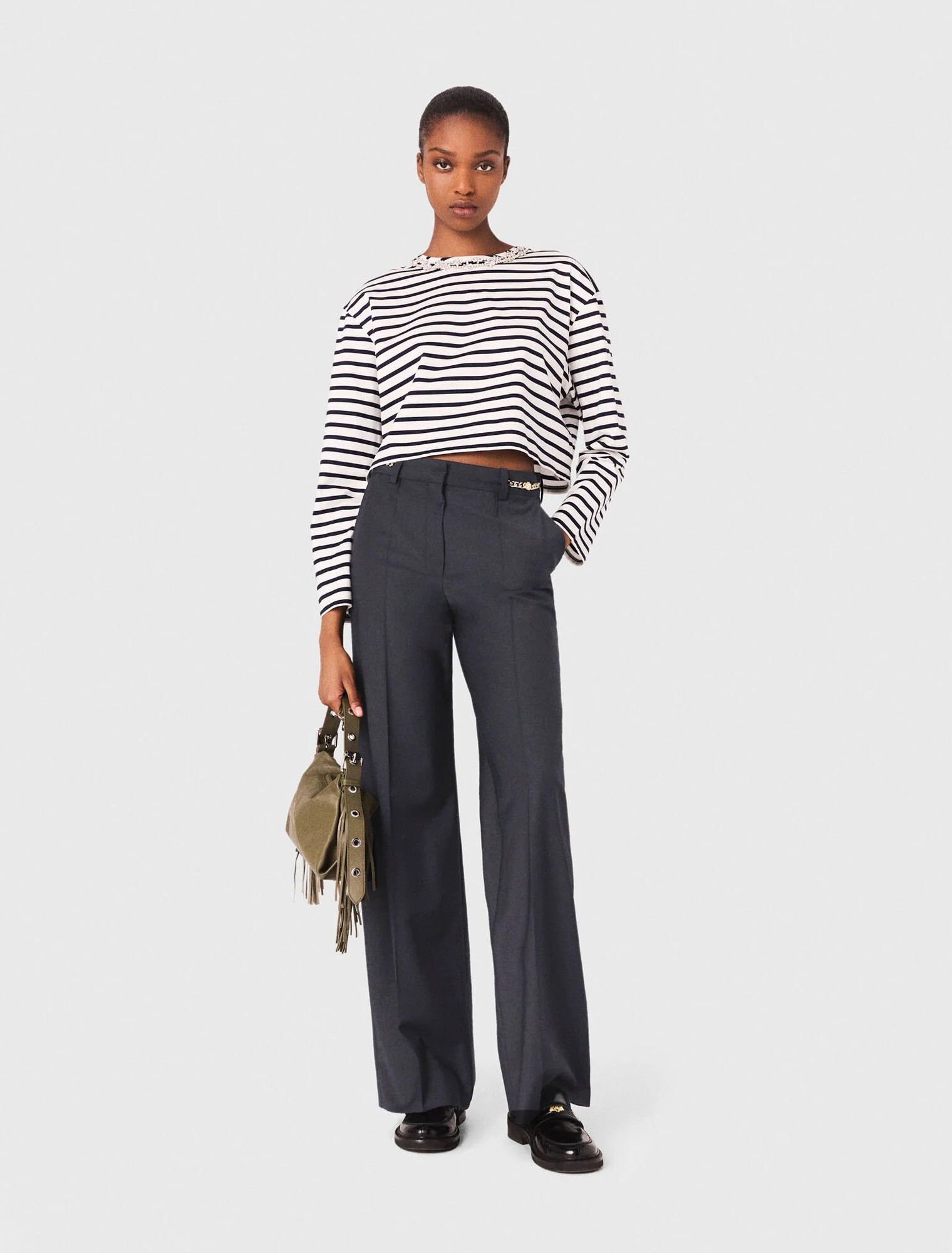 Suit trousers with chain detail - Navy