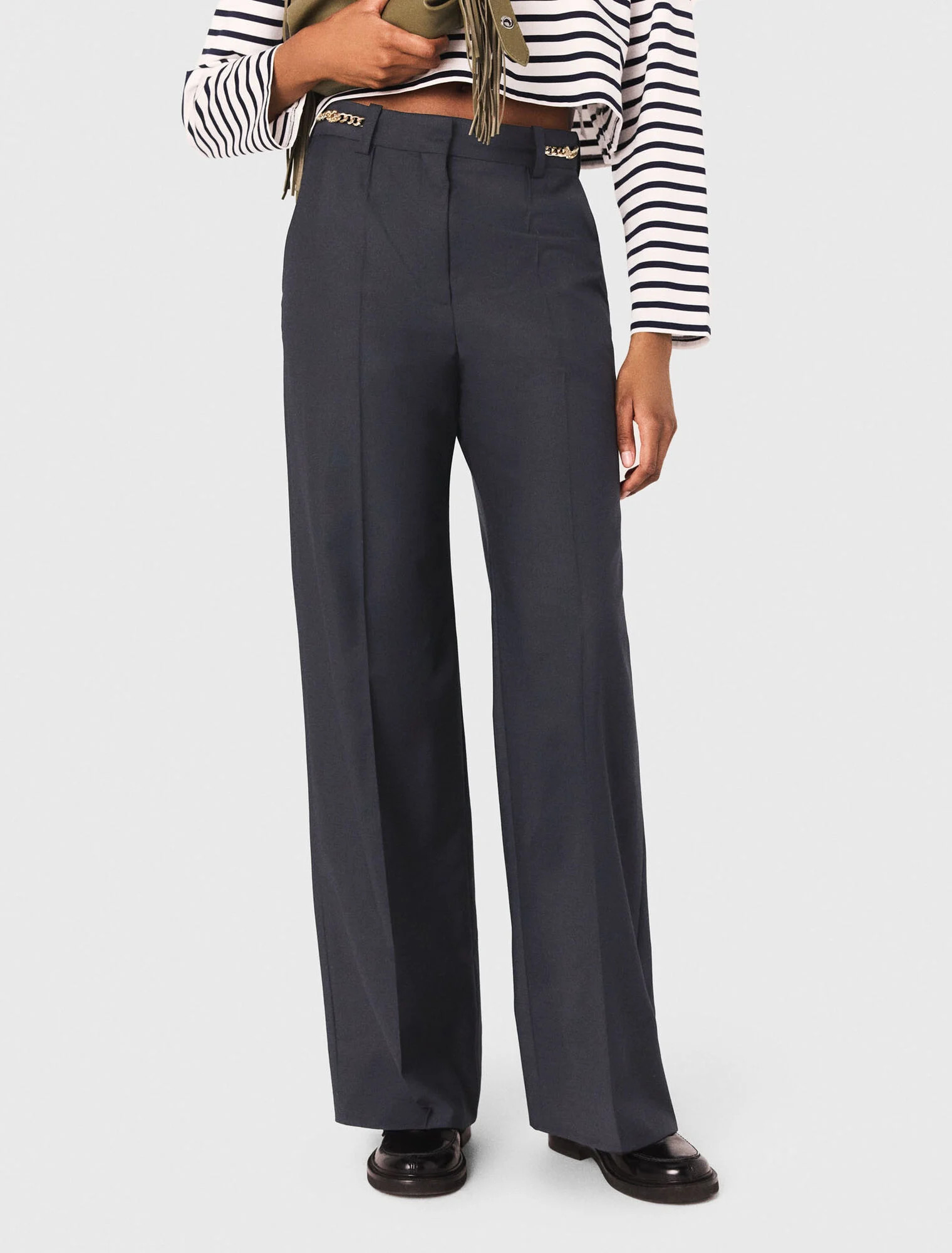 Suit trousers with chain detail - Navy