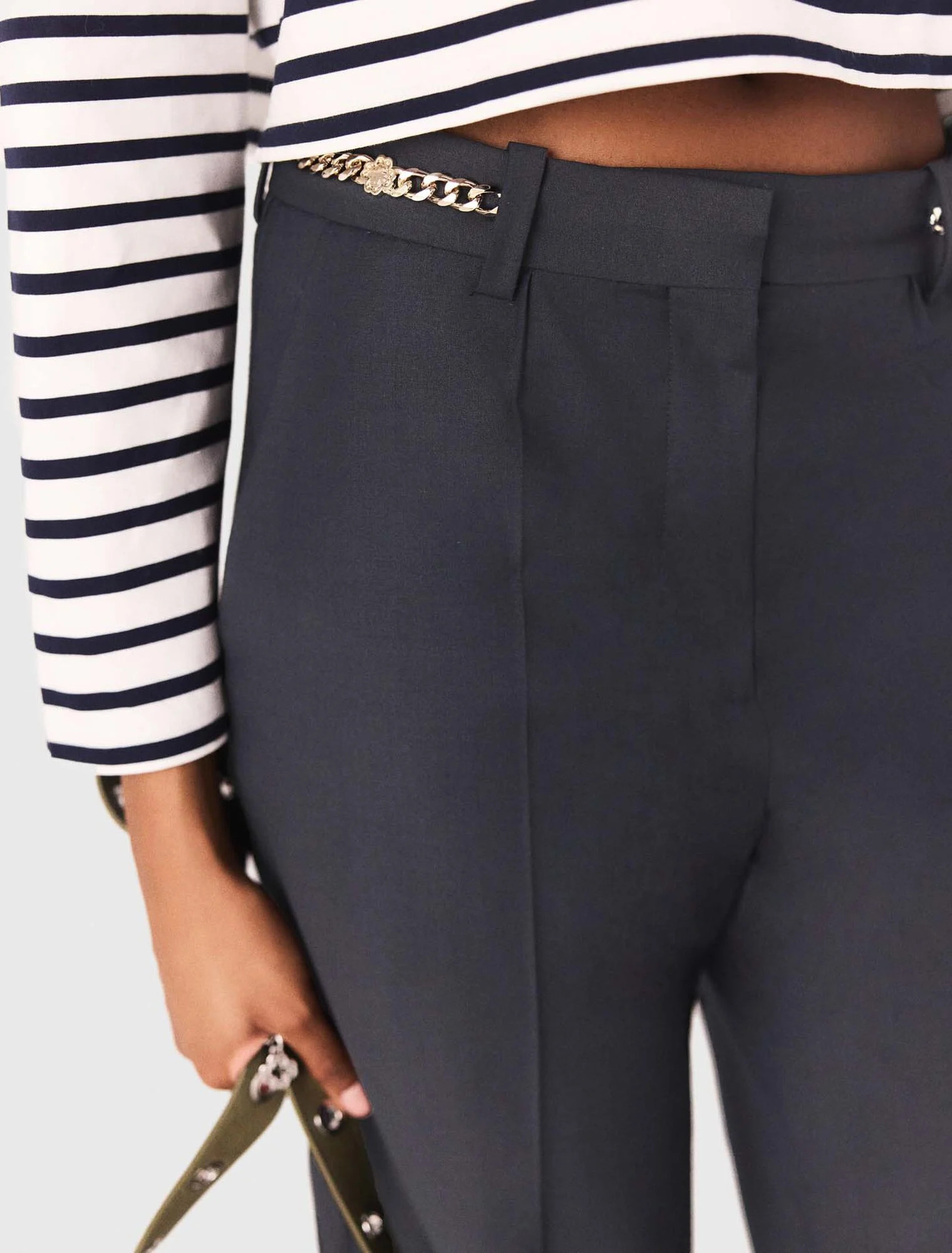 Suit trousers with chain detail - Navy