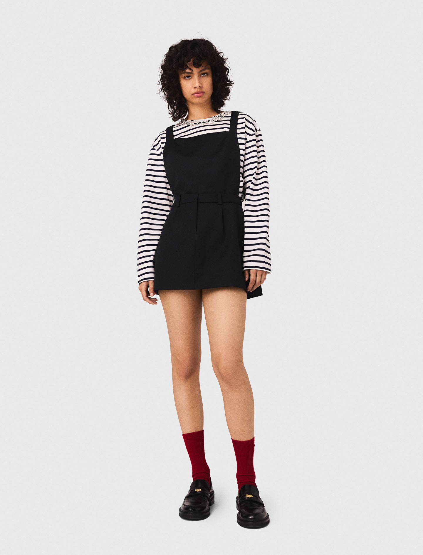 Pinafore strap dress - Navy
