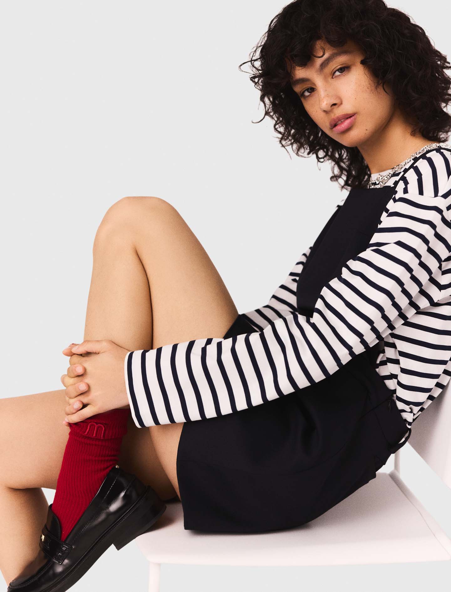 Pinafore strap dress - Navy