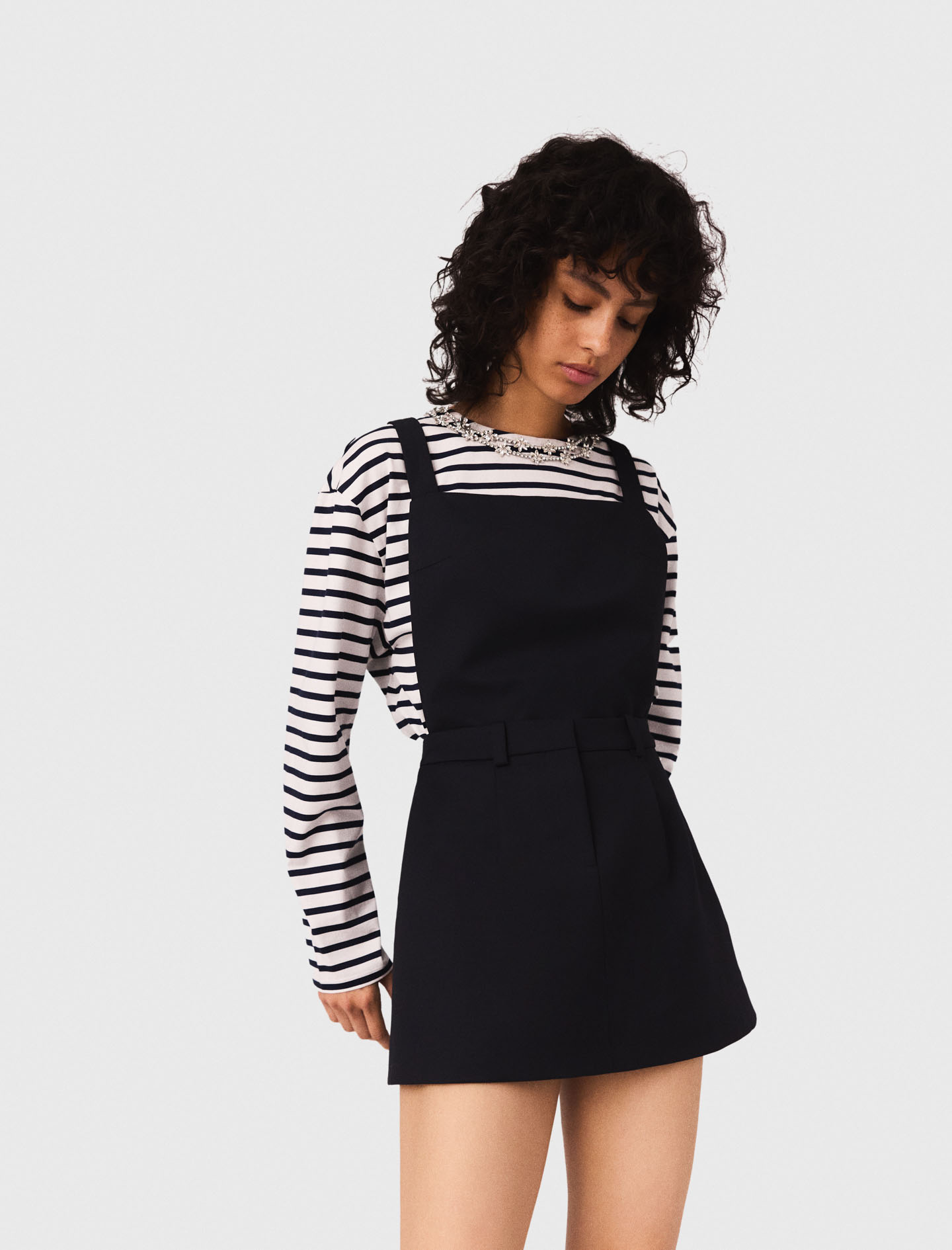 Pinafore strap dress - Navy