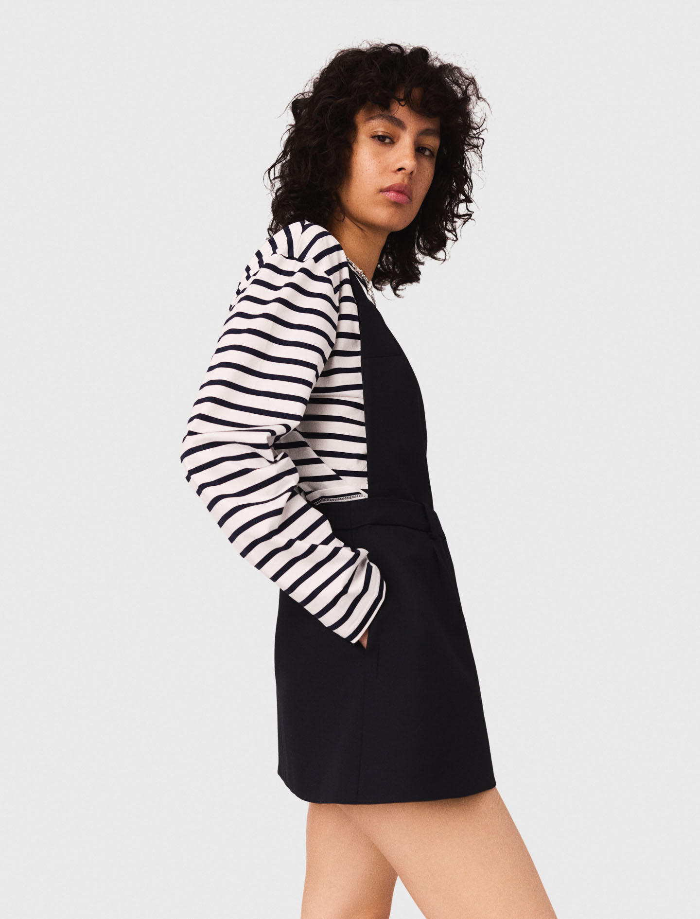 Pinafore strap dress - Navy