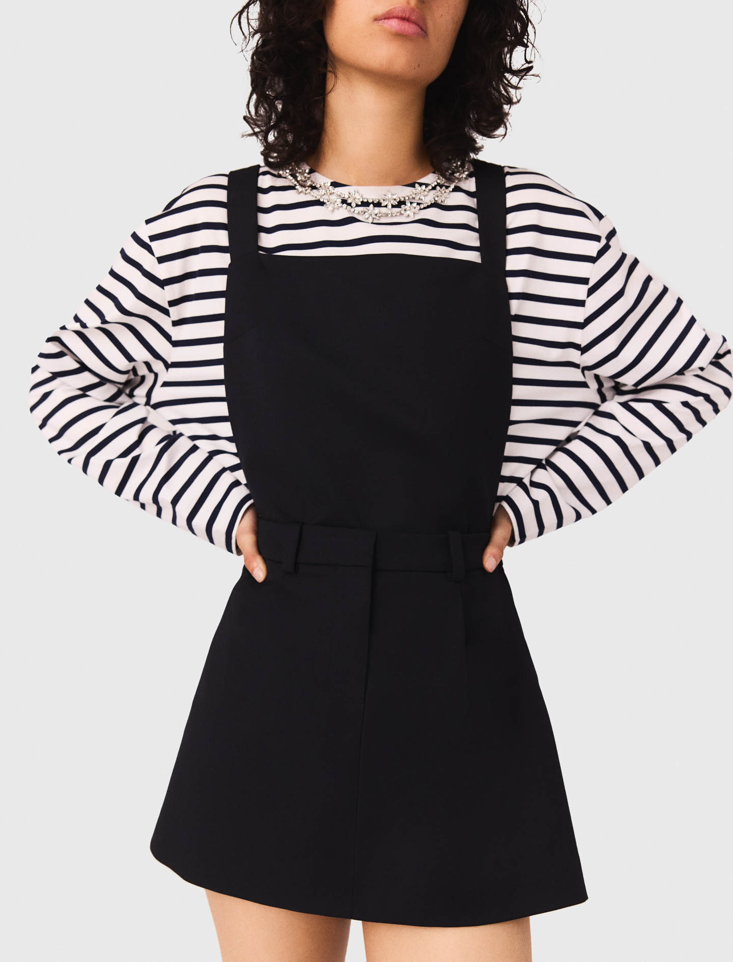 Pinafore strap dress - Navy