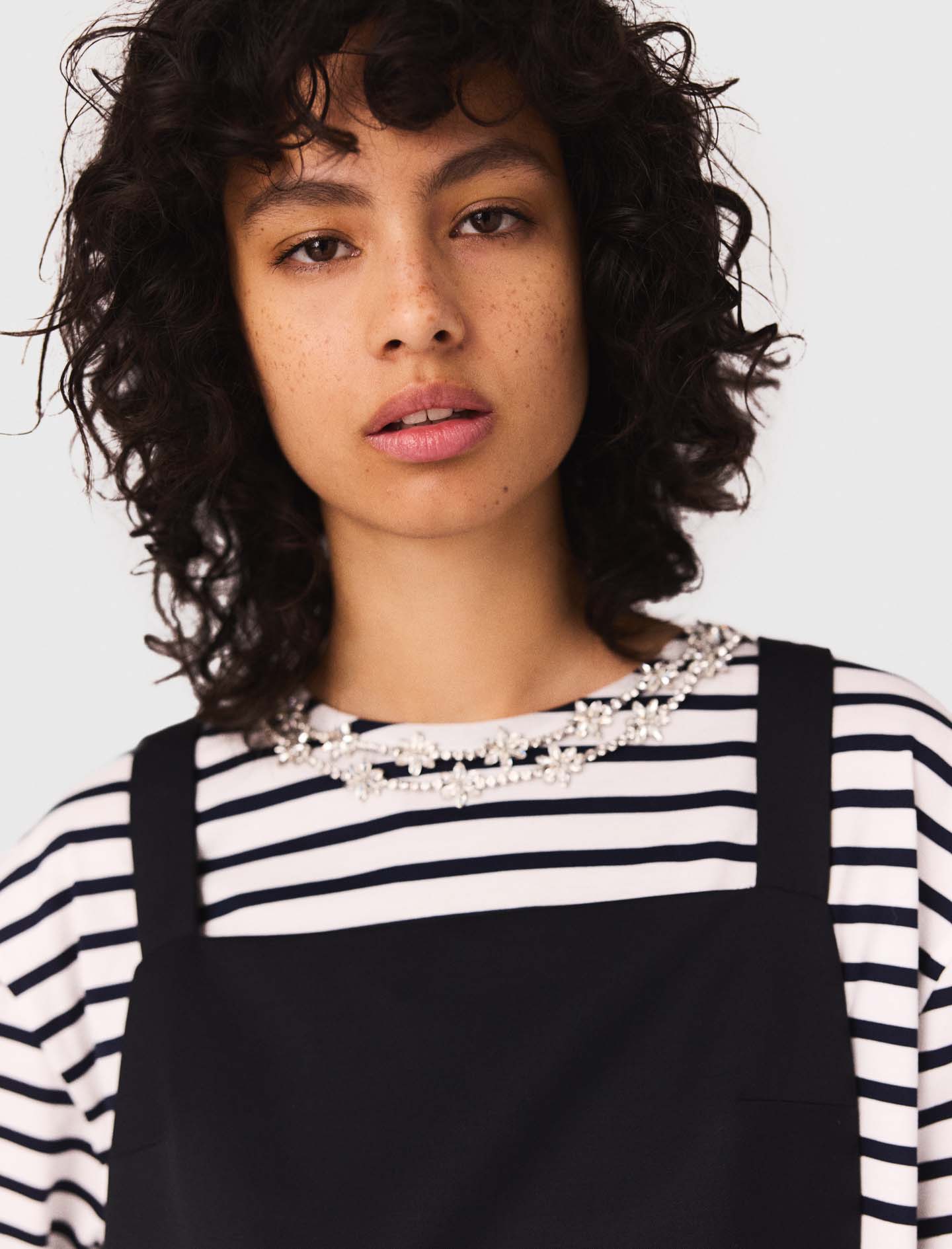 Pinafore strap dress - Navy