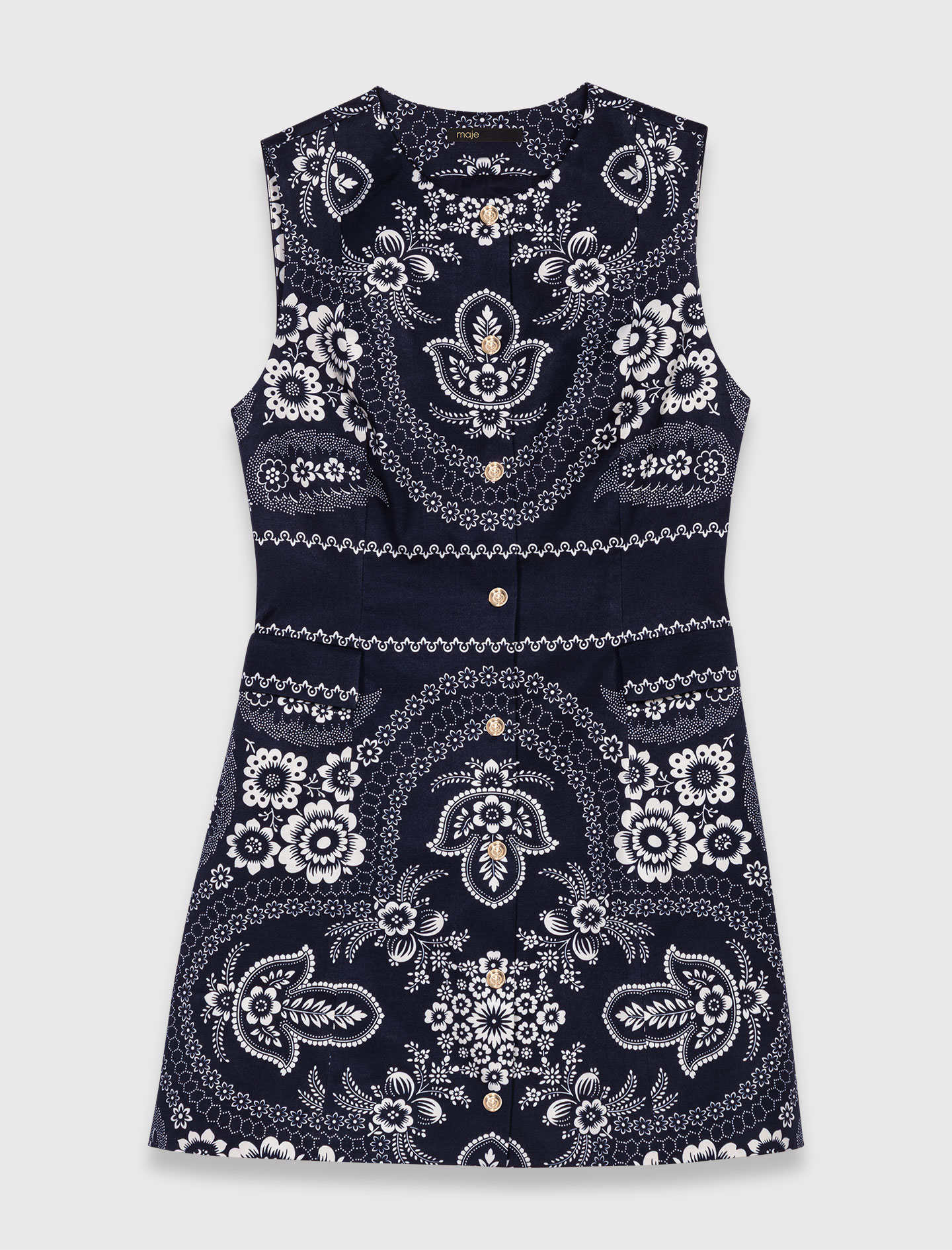 Patterned shift dress - Navy
