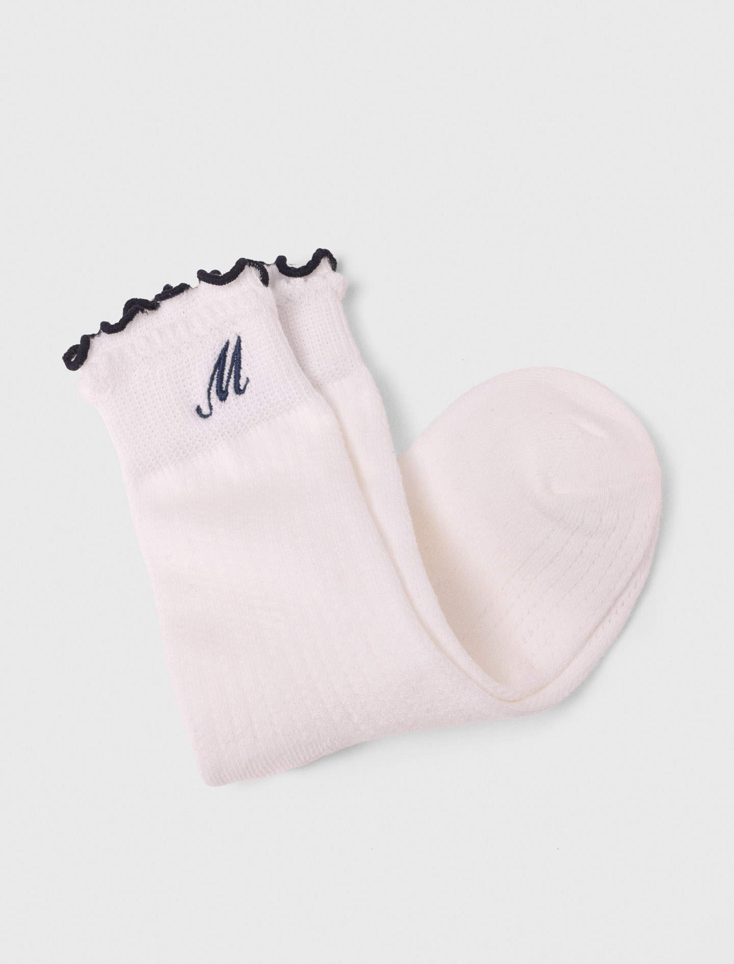 Cotton pointelle socks - White