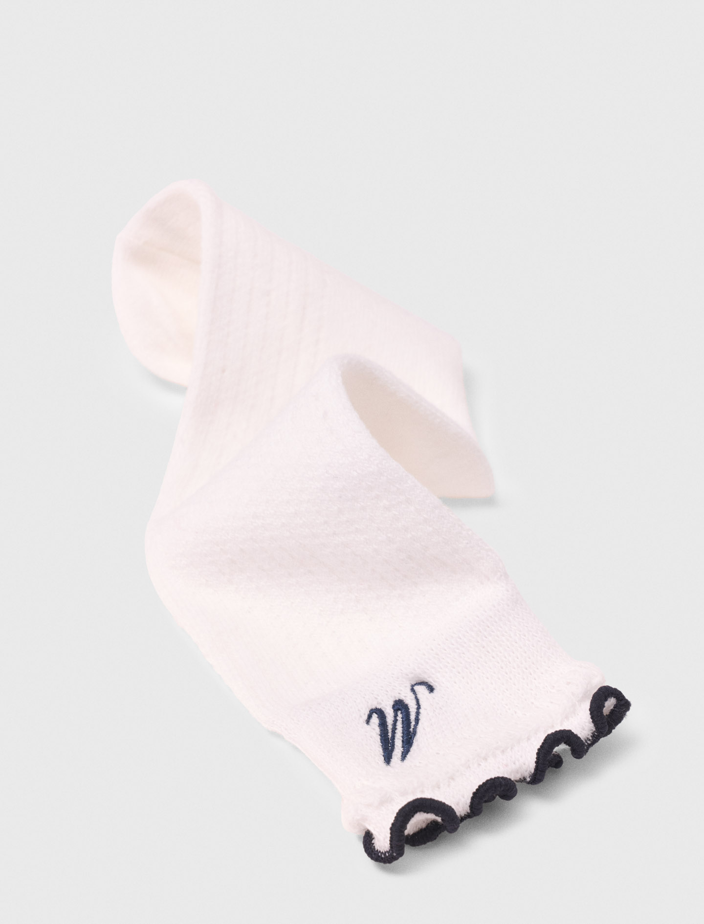 Cotton pointelle socks - White