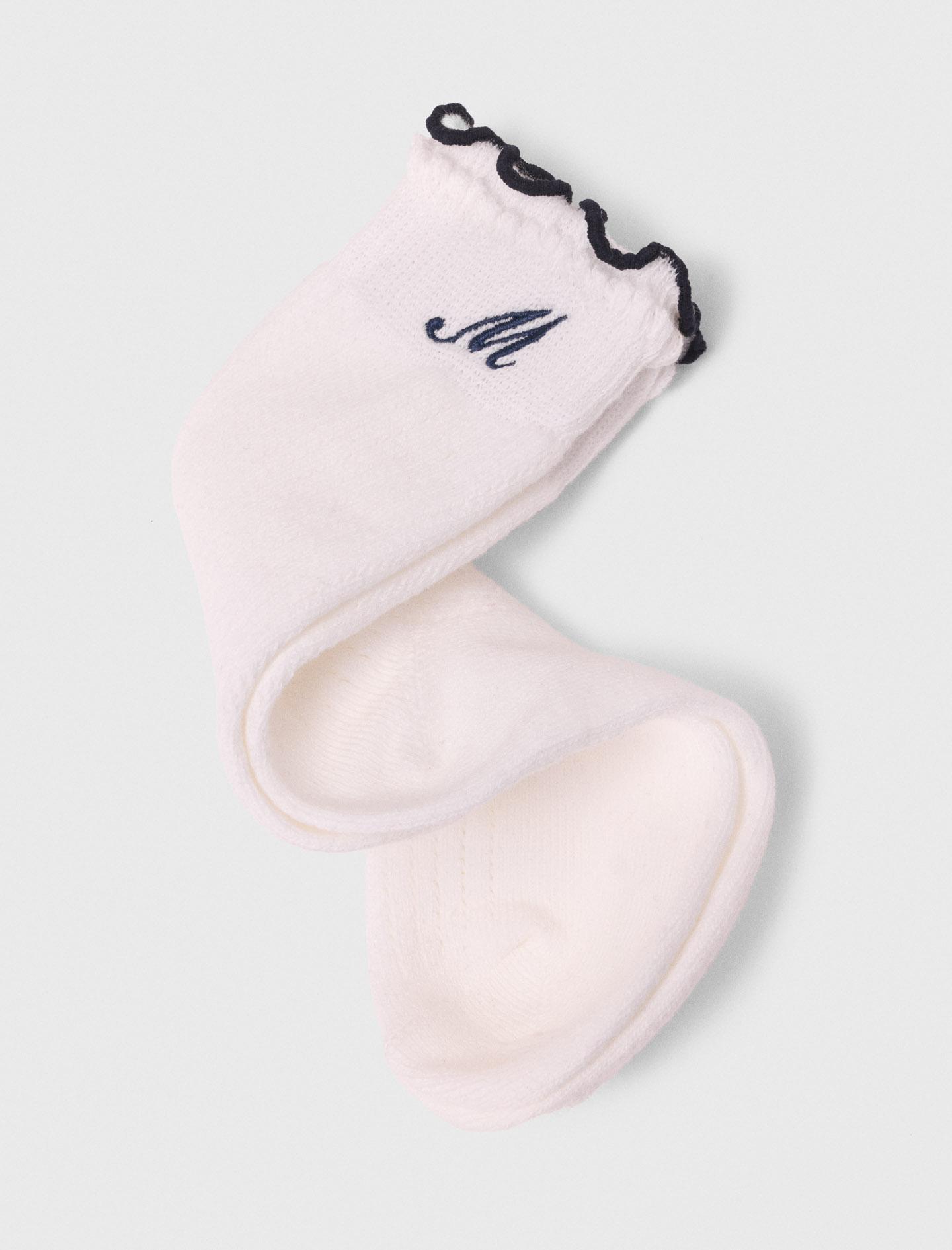 Cotton pointelle socks - White