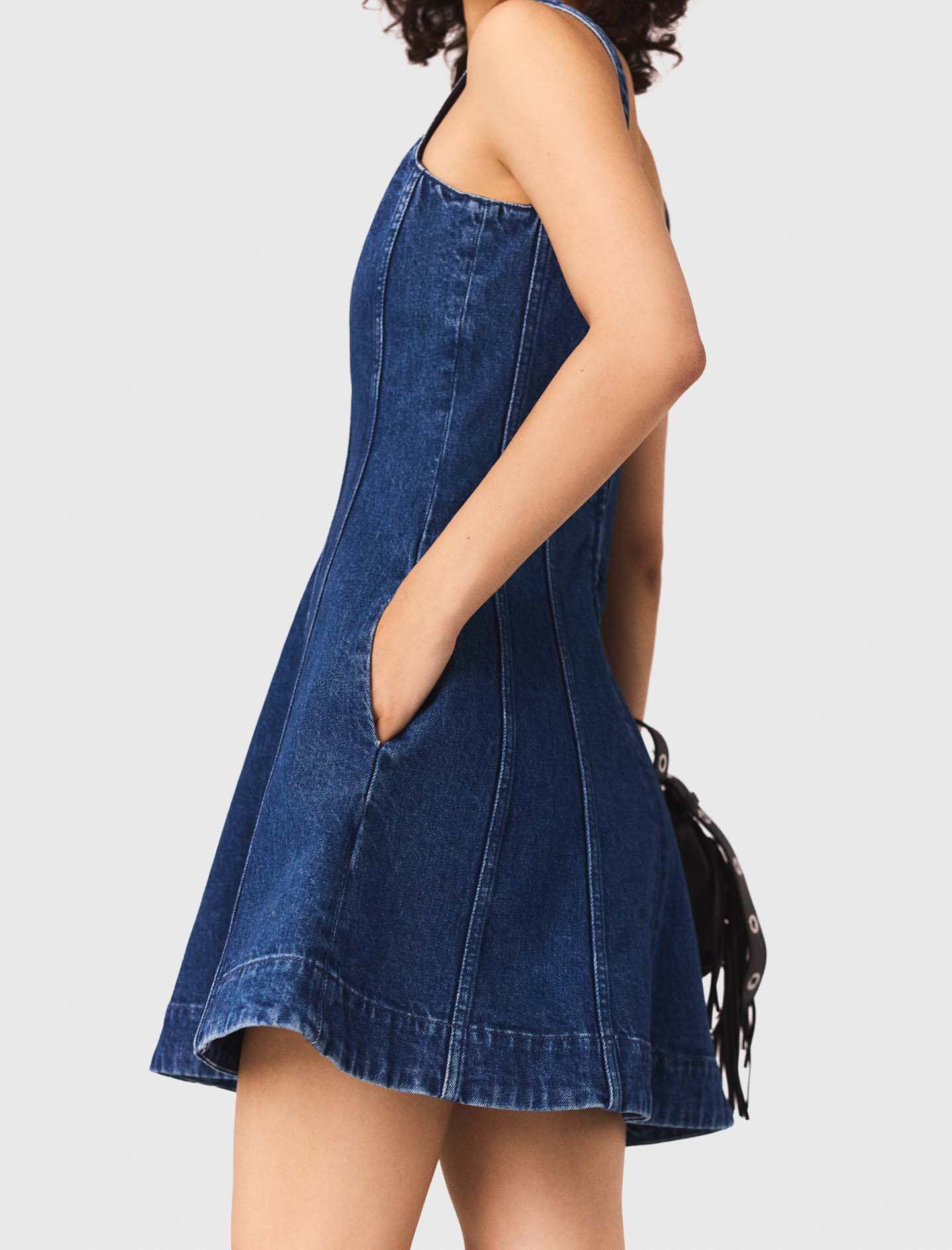 Short denim skater dress - Denim