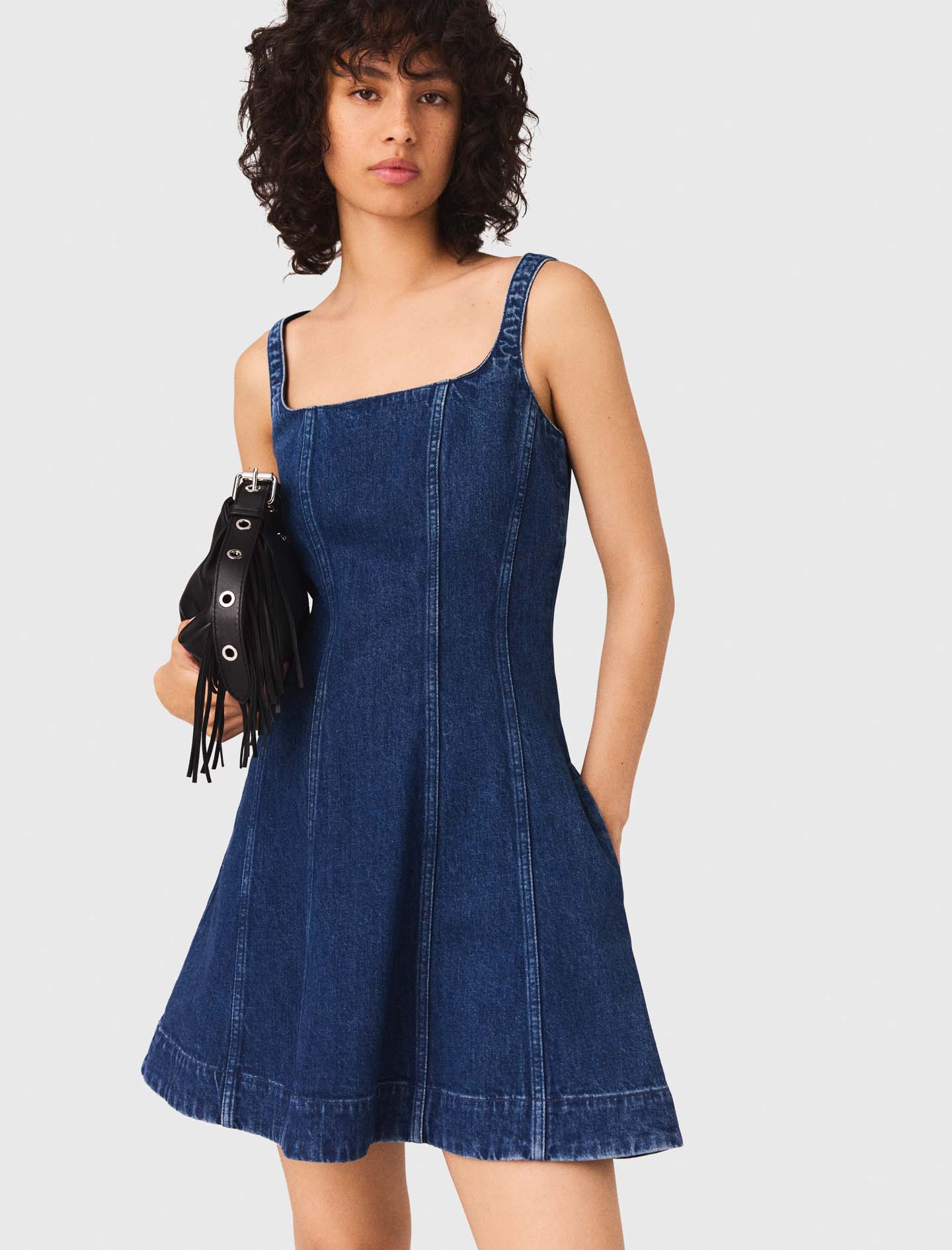 Short denim skater dress - Denim