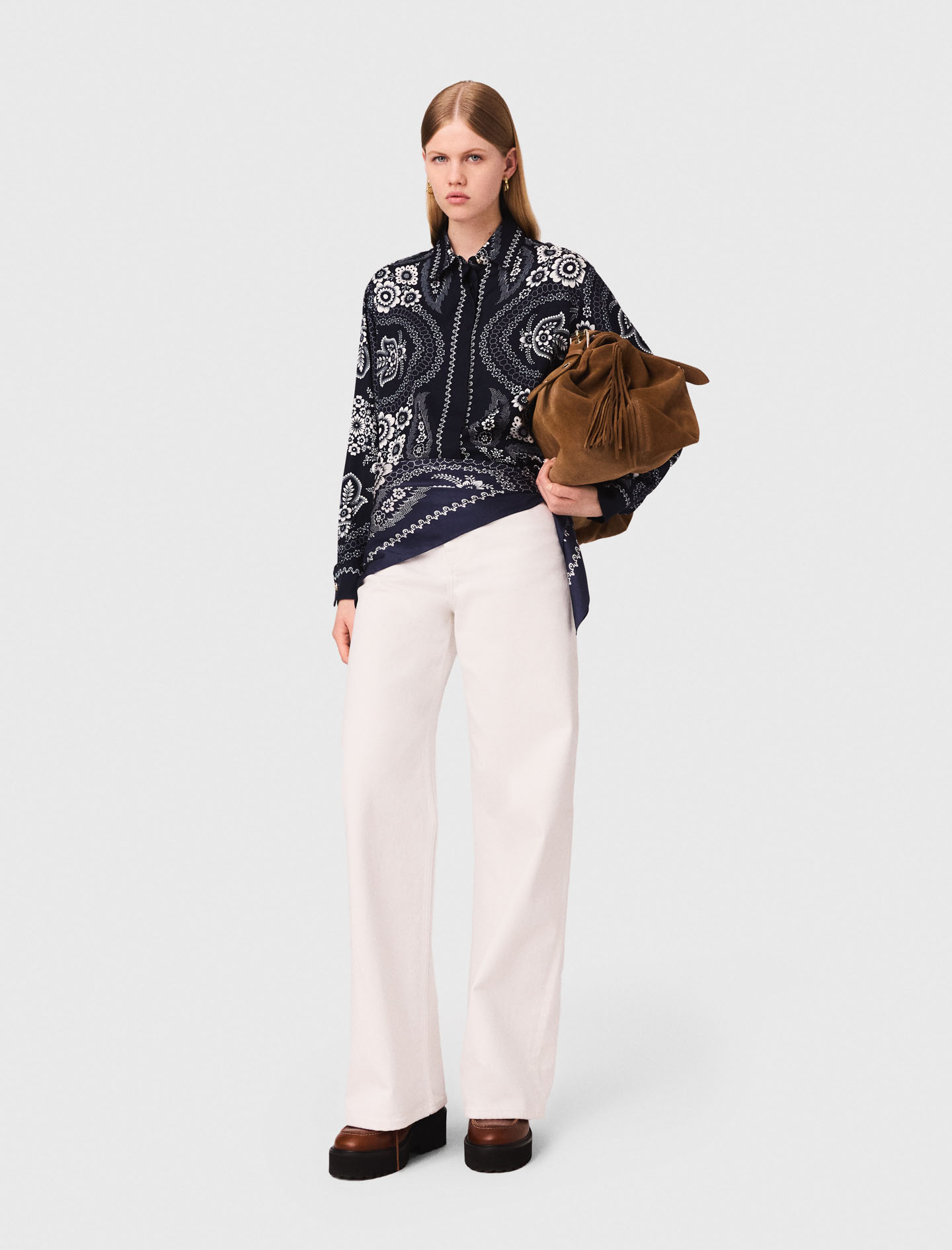 Flowing printed shirt - Navy