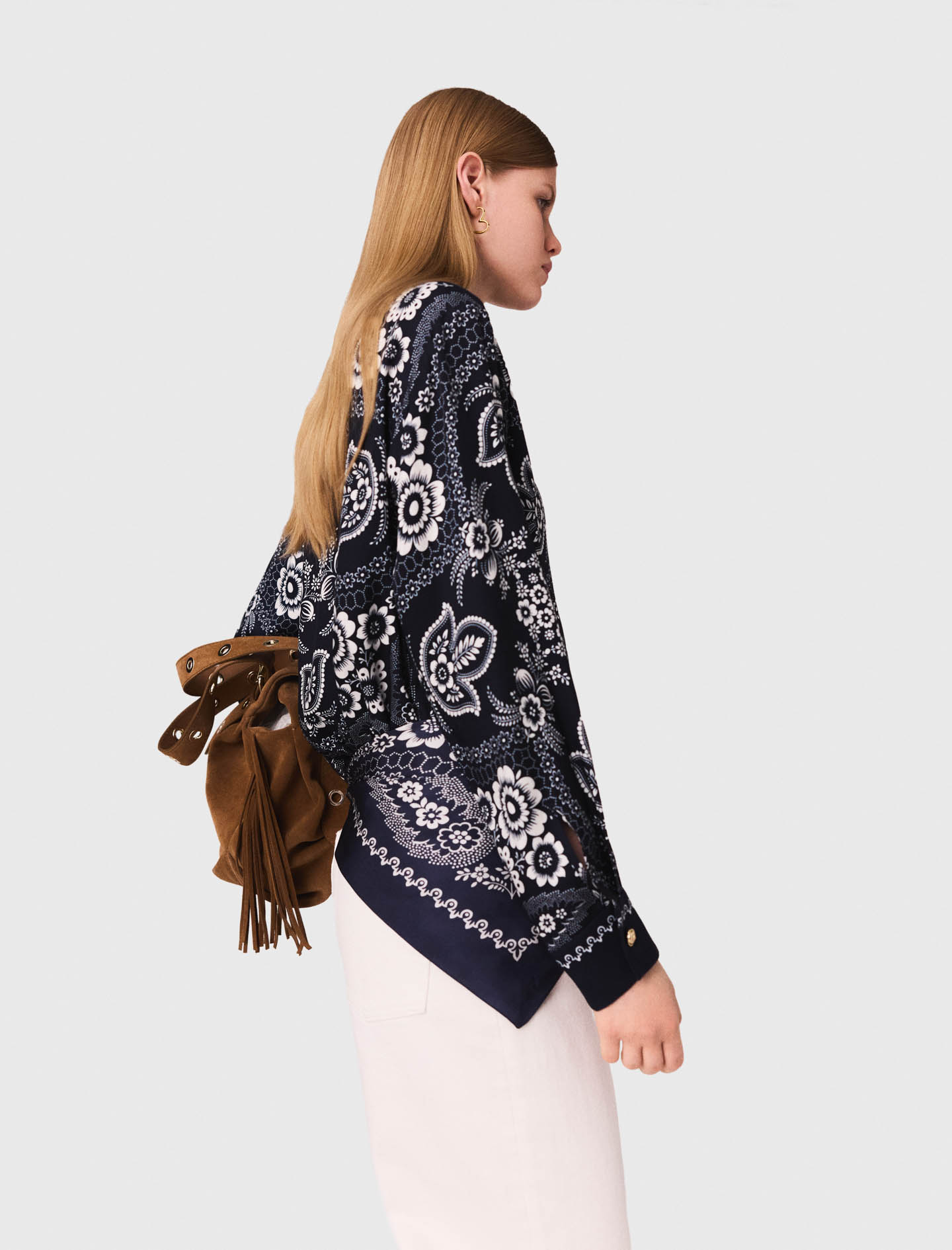 Flowing printed shirt - Navy