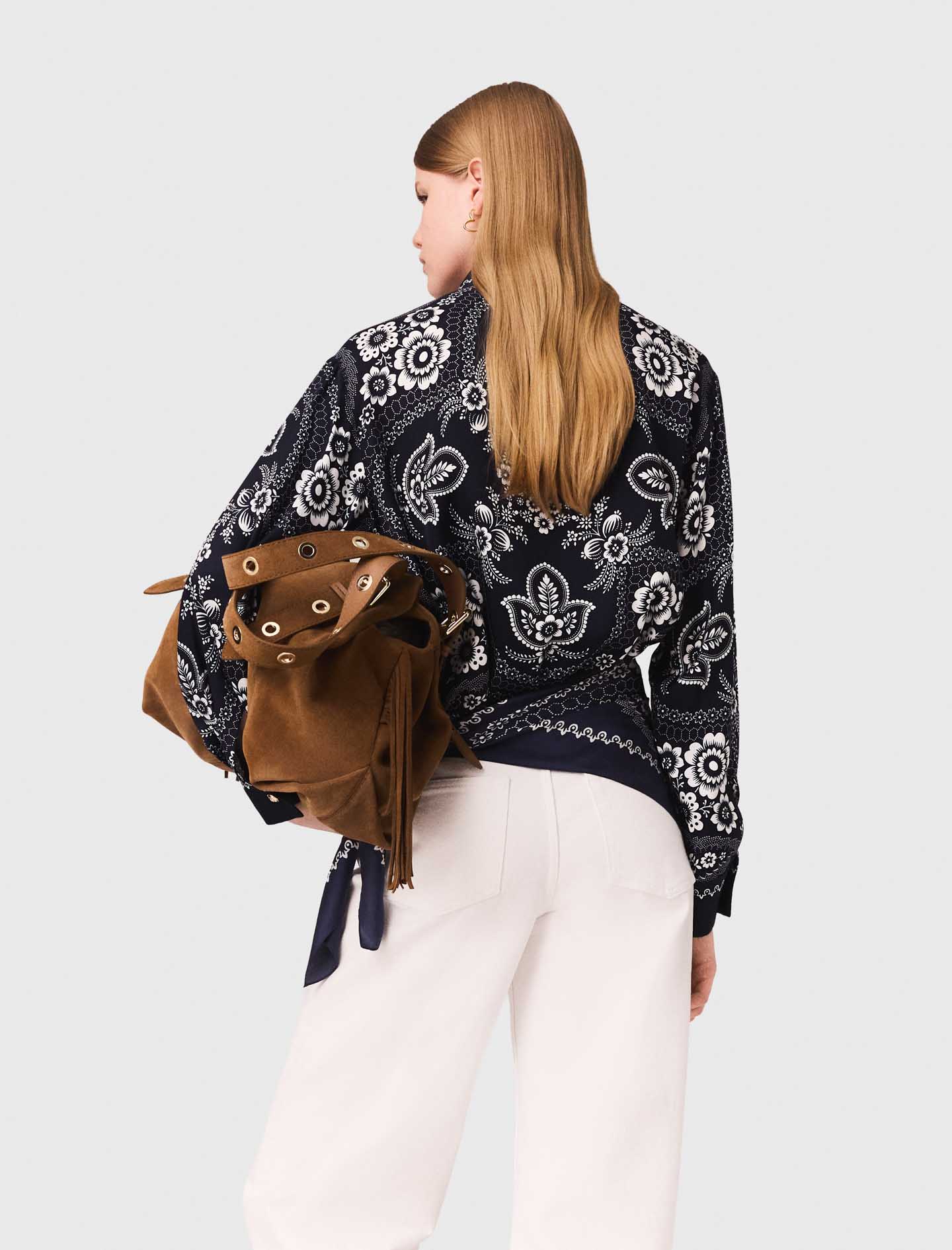 Flowing printed shirt - Navy