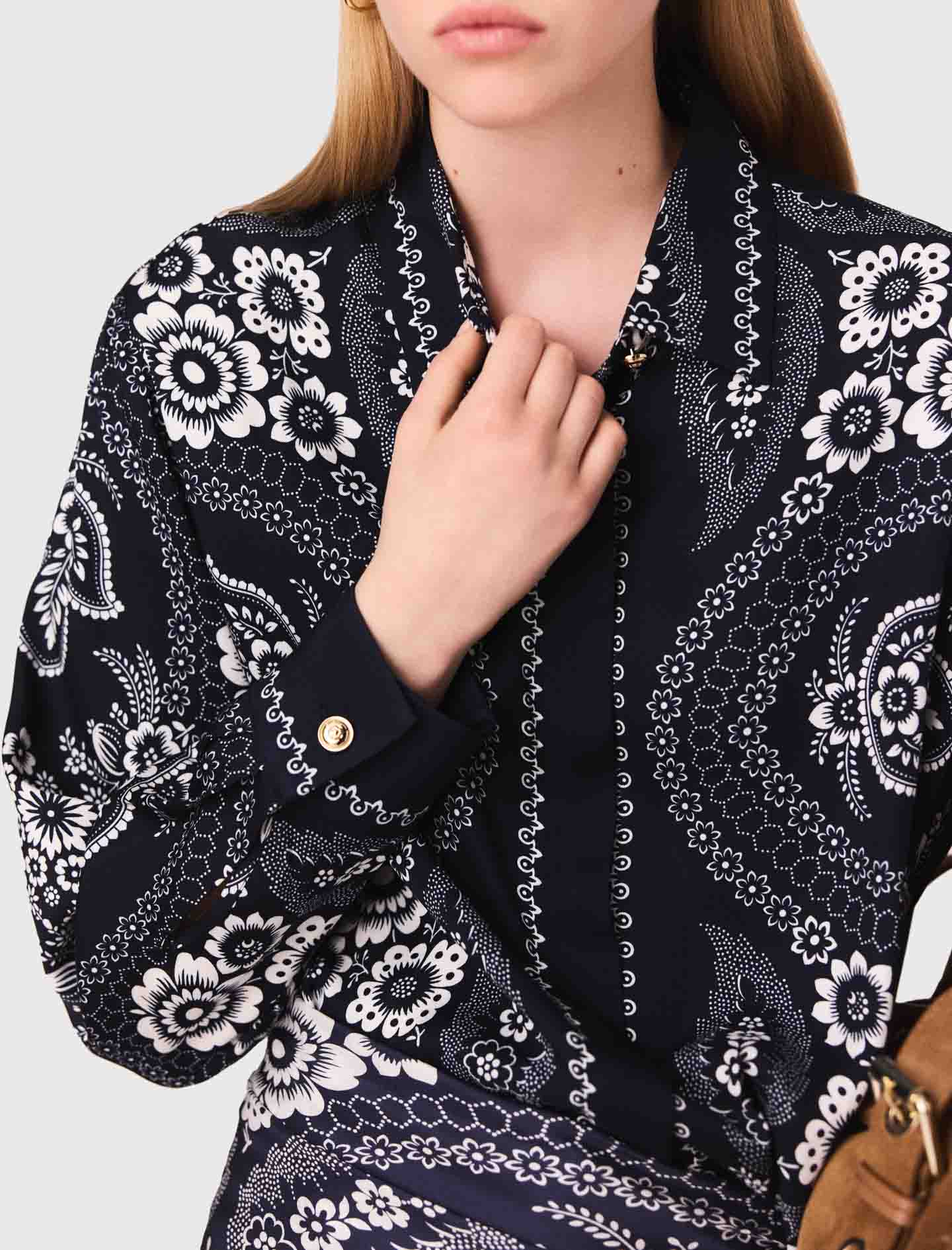 Flowing printed shirt - Navy
