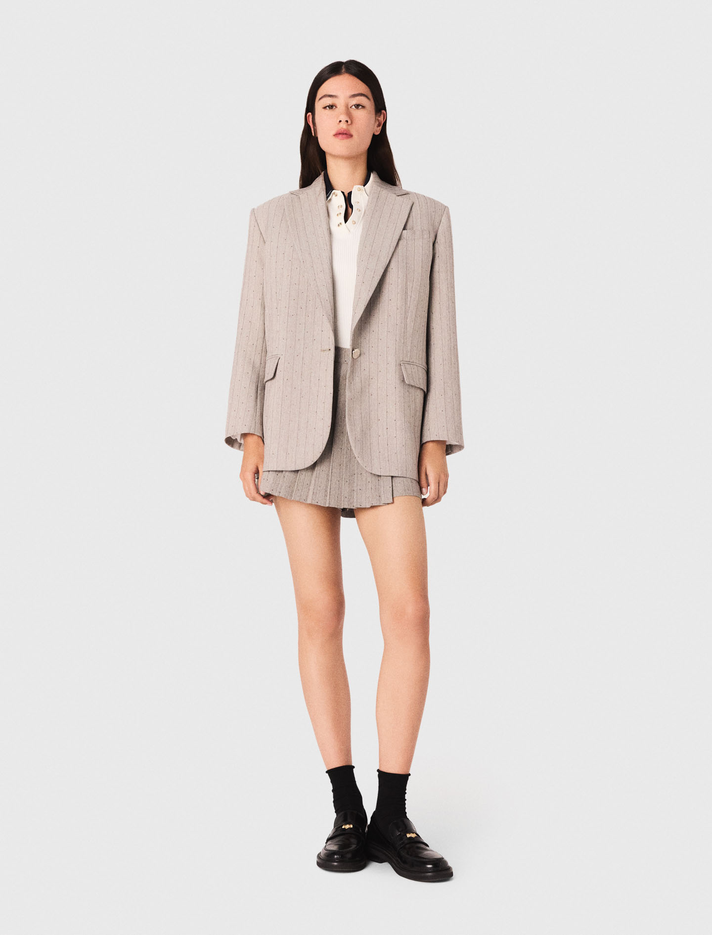 Rhinestone suit jacket - Grey