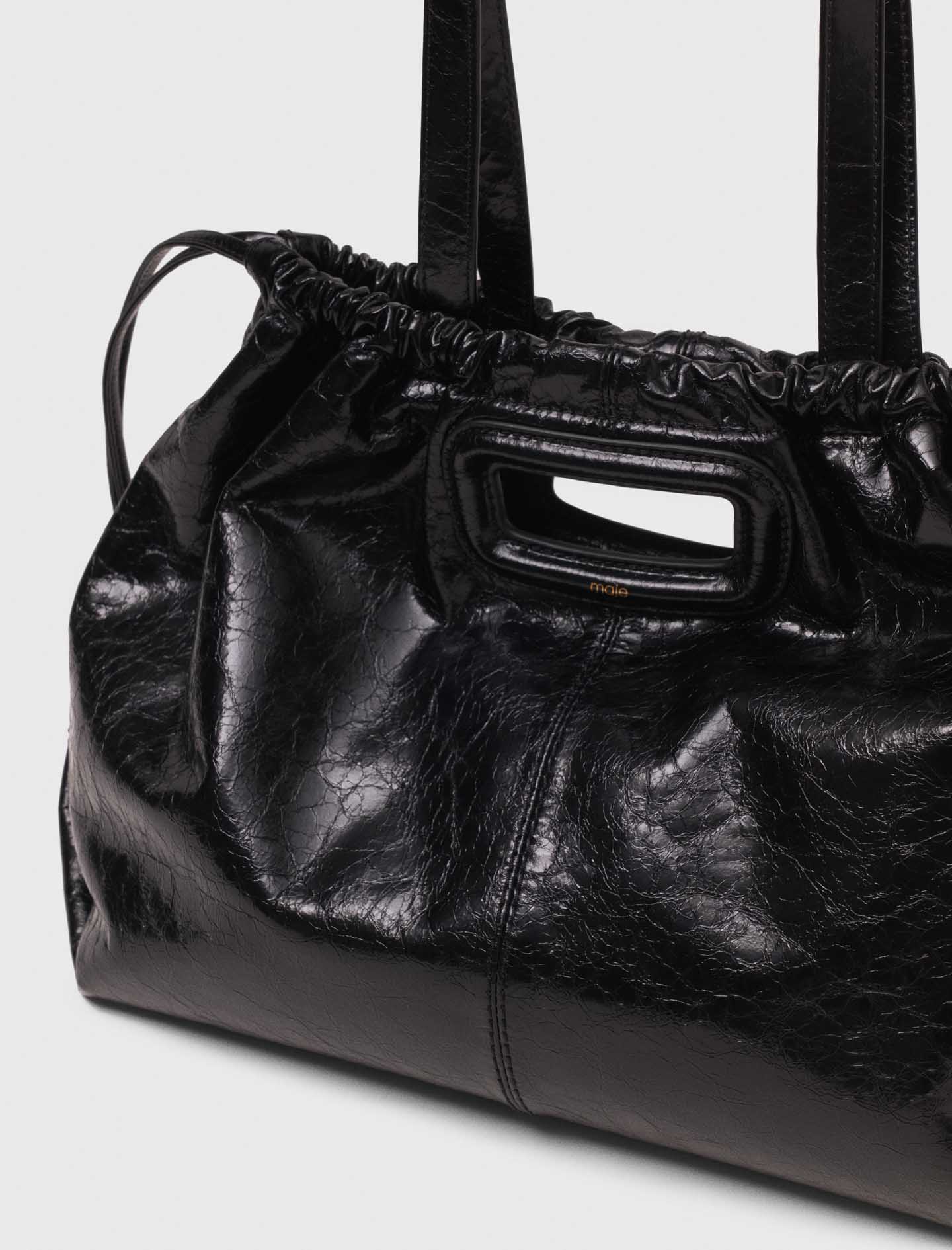 Crackled Miss M tote bag - Black