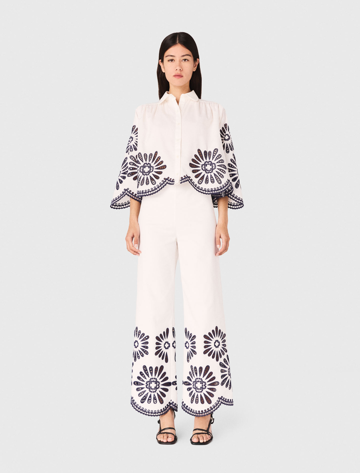 Cotton Canvas Trousers - White