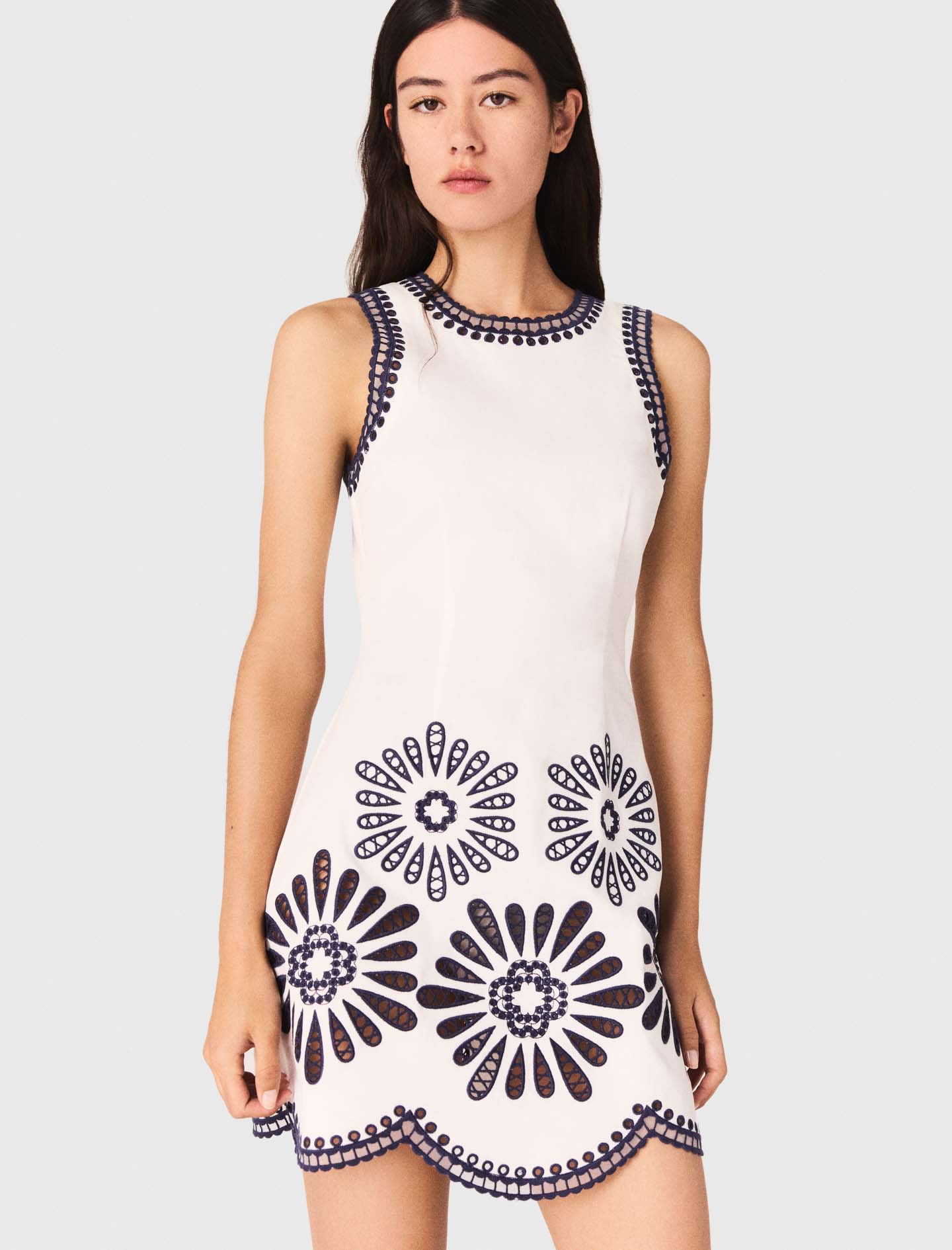 Short Straight Dress - White