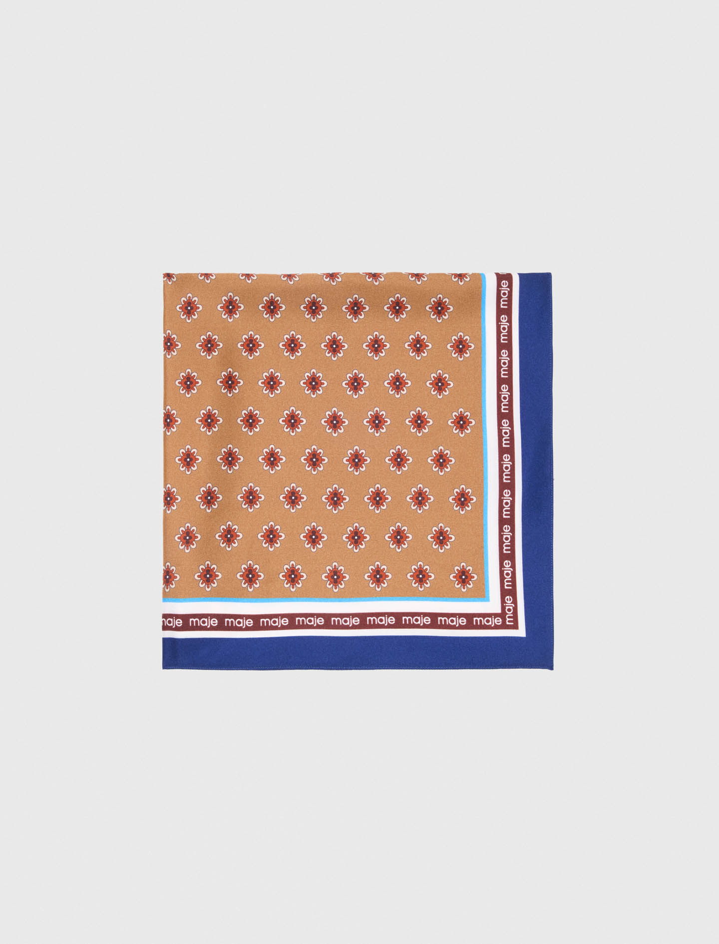 Floral print bandana - Camel