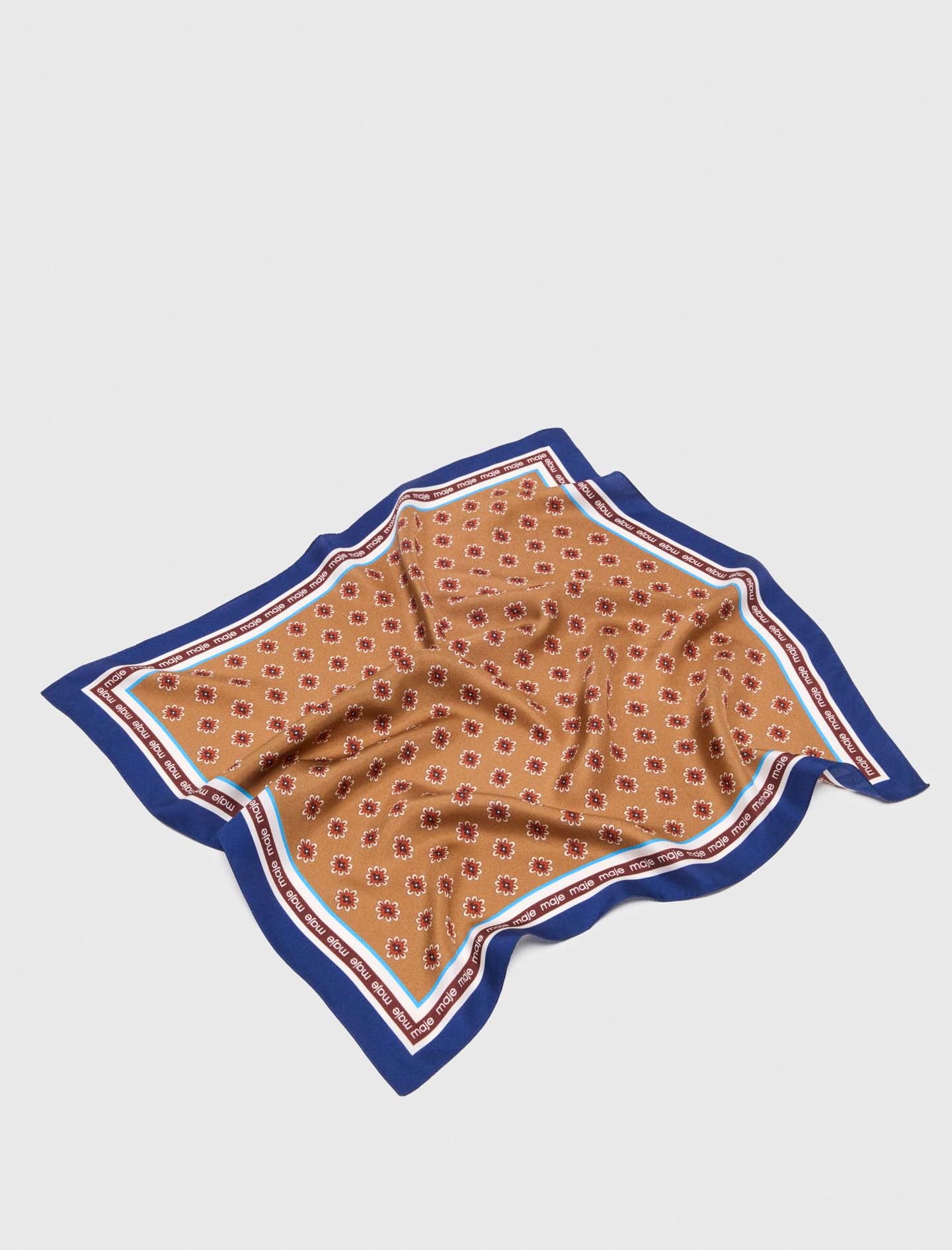 Floral print bandana - Camel