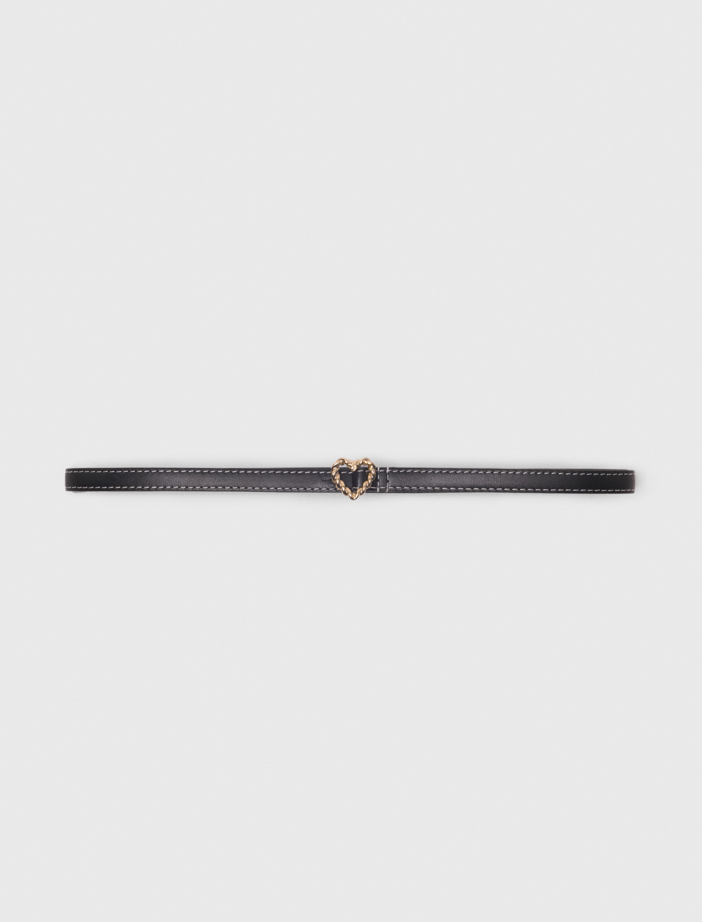 Slim heart belt - Black