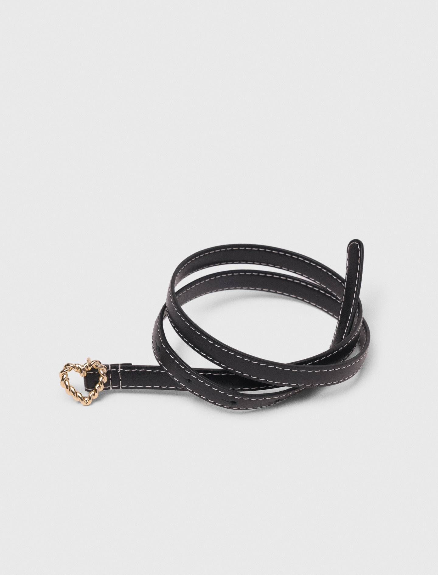 Slim heart belt - Black