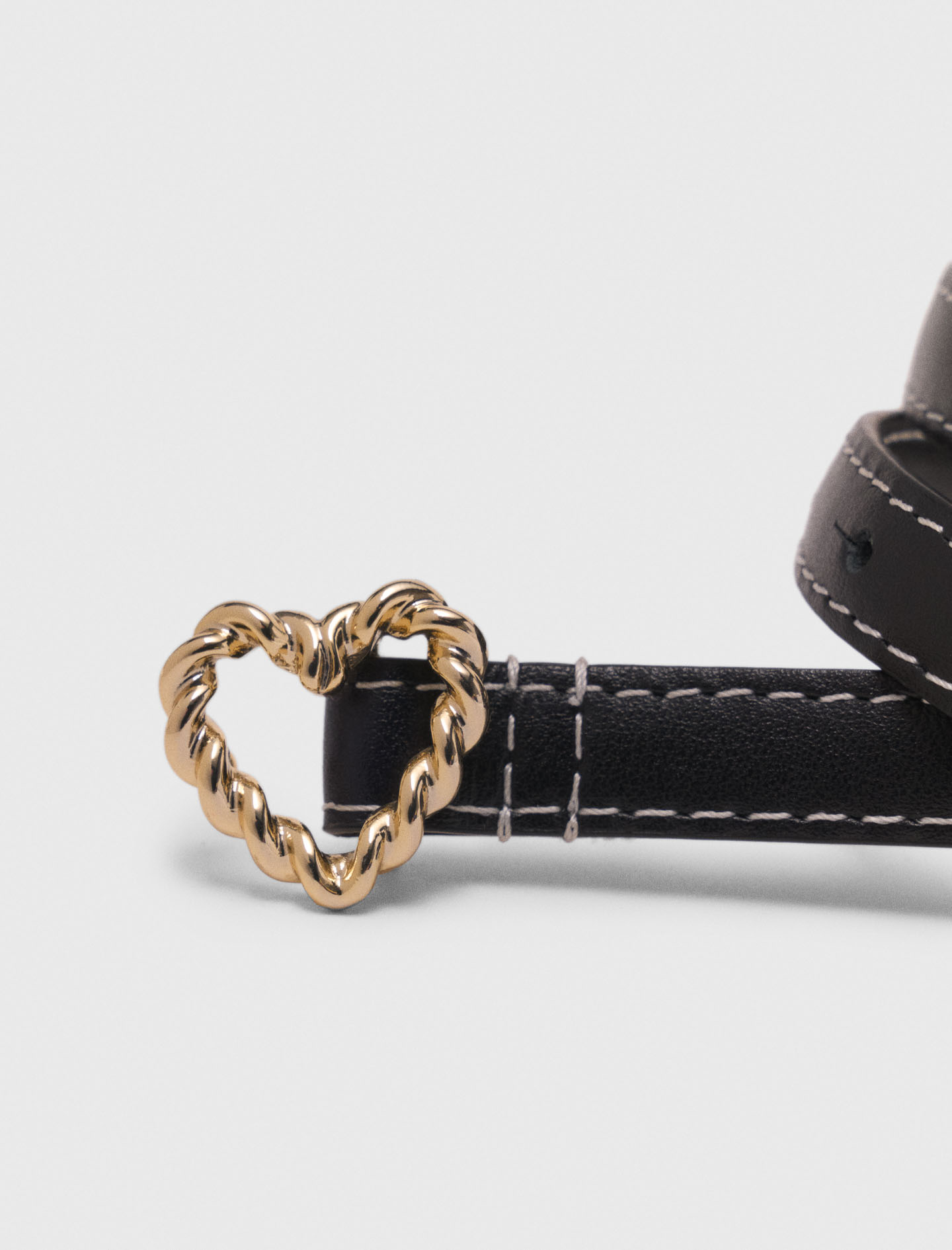 Slim heart belt - Black