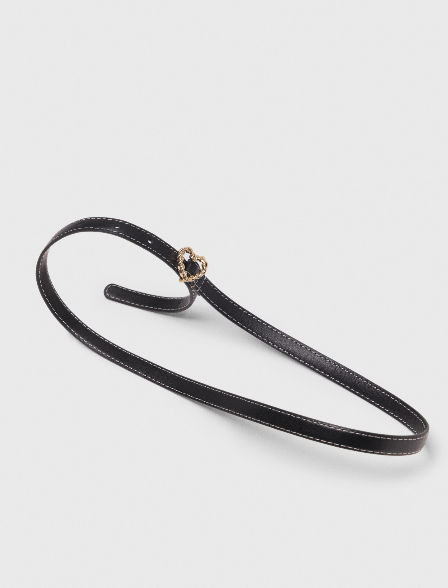 Slim heart belt - Black
