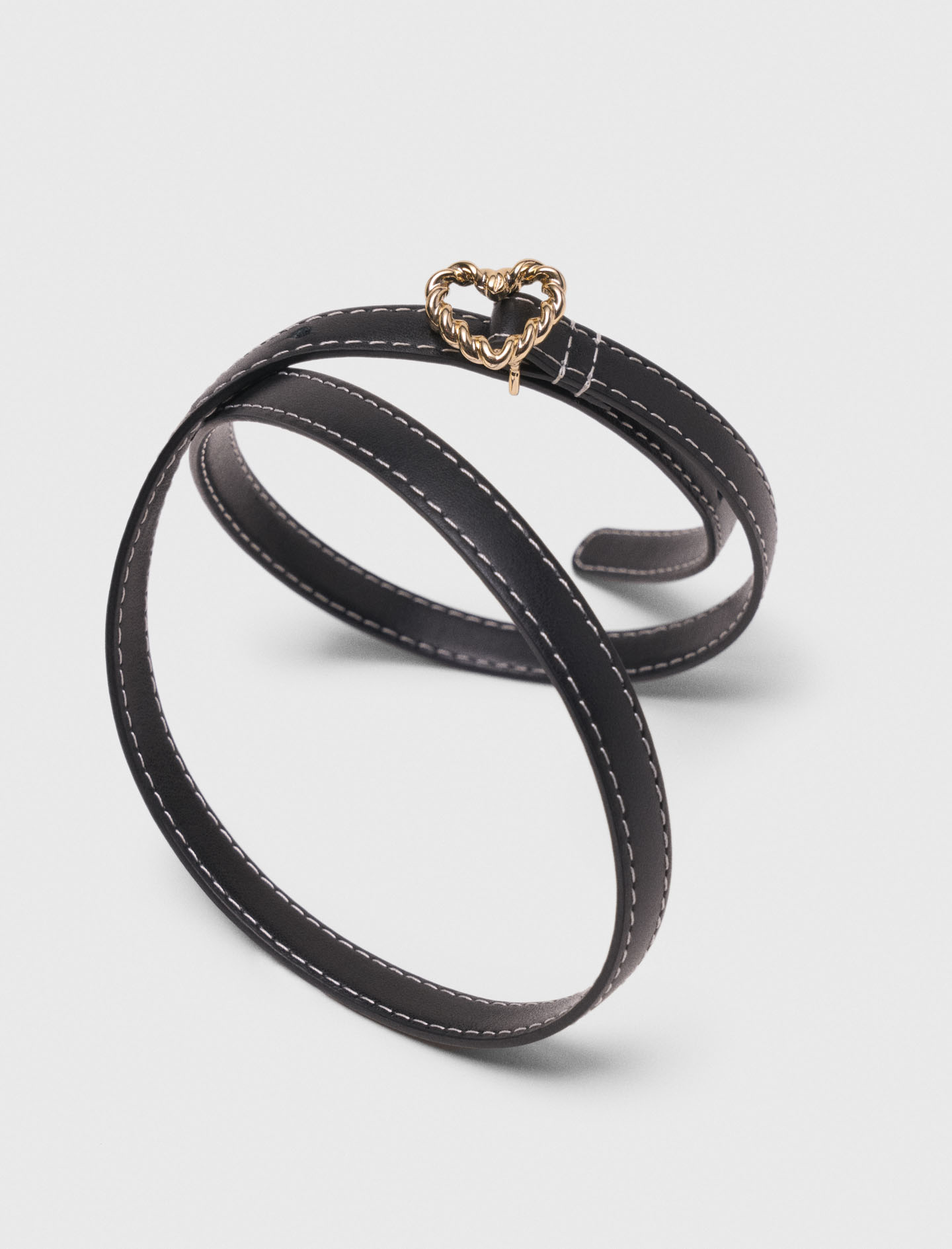 Slim heart belt - Black
