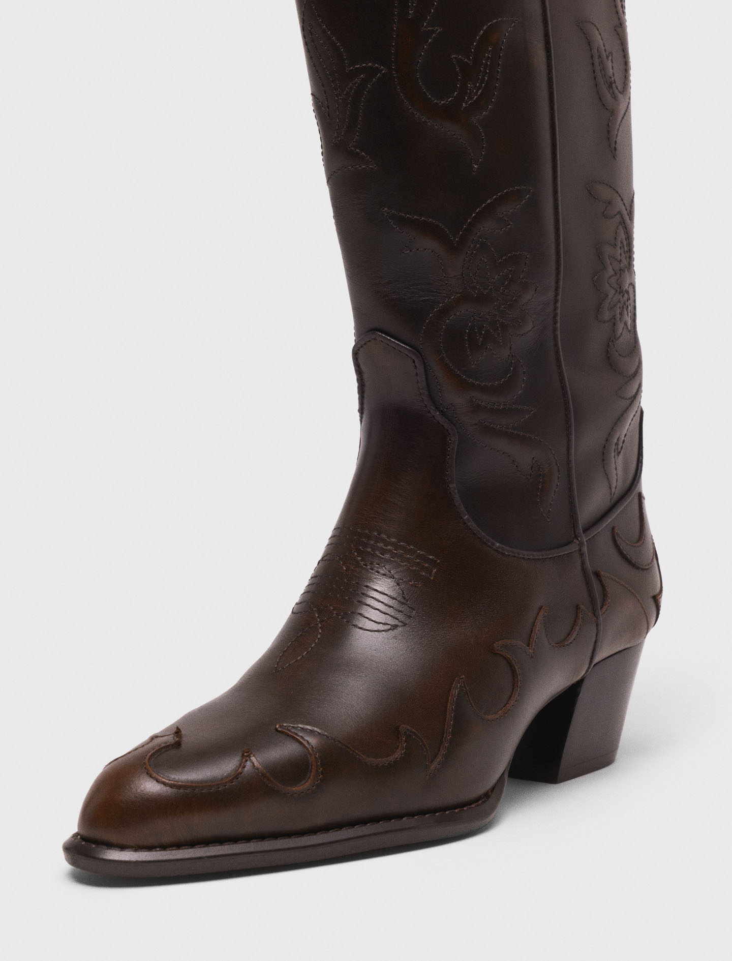 Leather cowboy boots - Brown