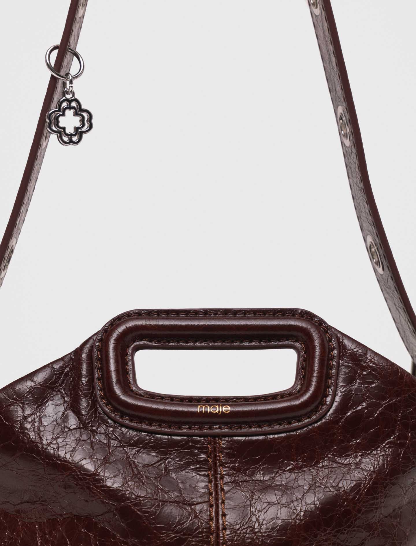Crackled leather Miss M bag - Brown