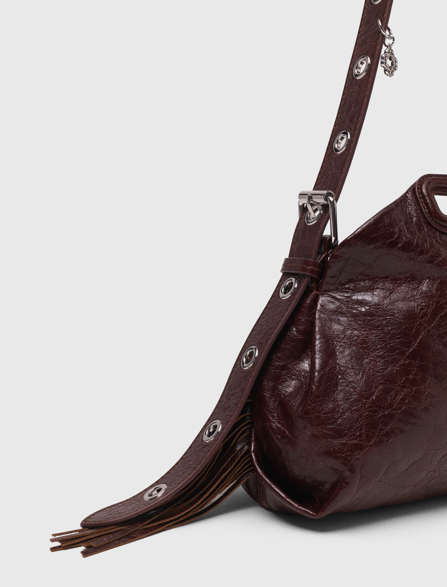 Crackled leather Miss M bag - Brown
