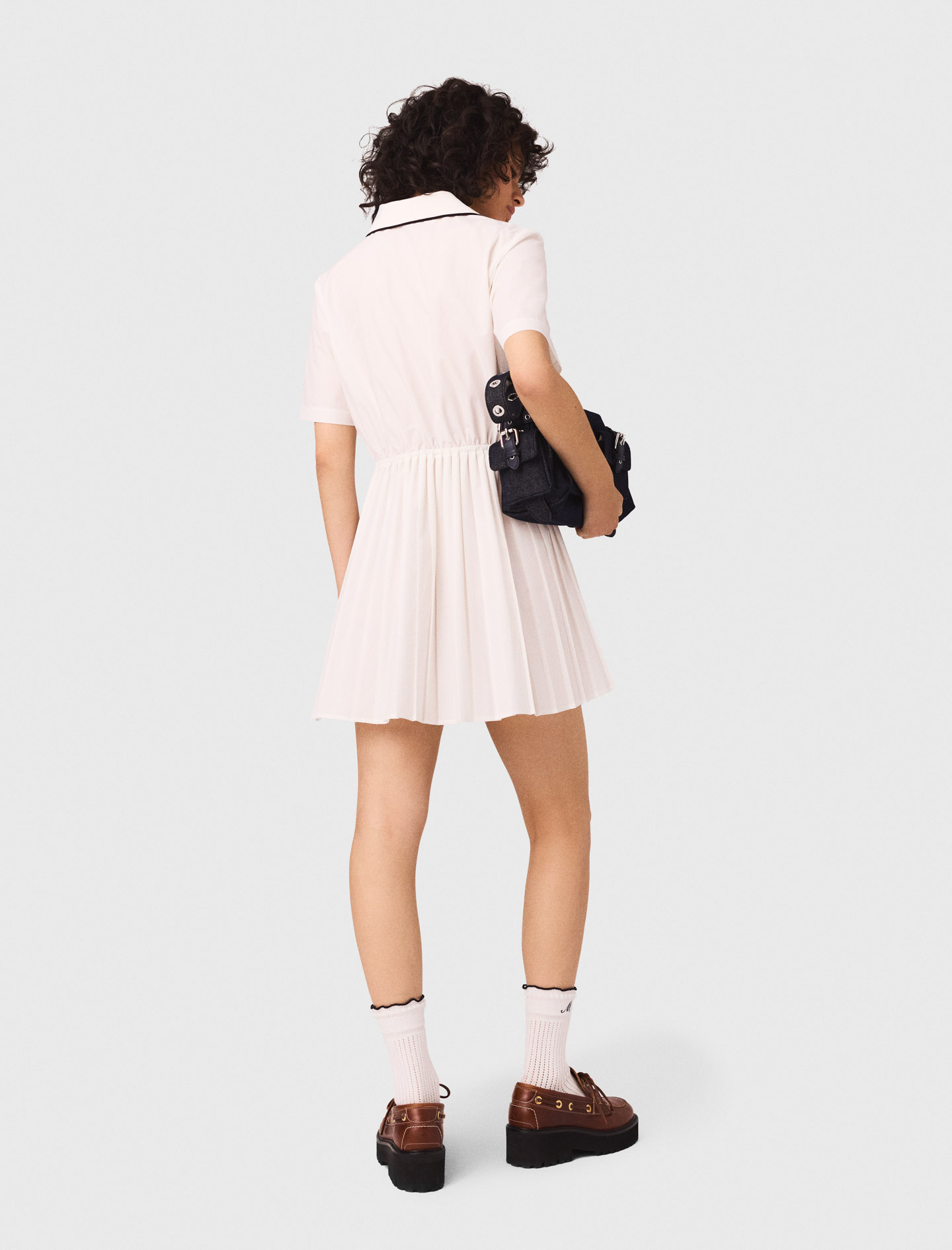 Short sleeve shirt dress - White
