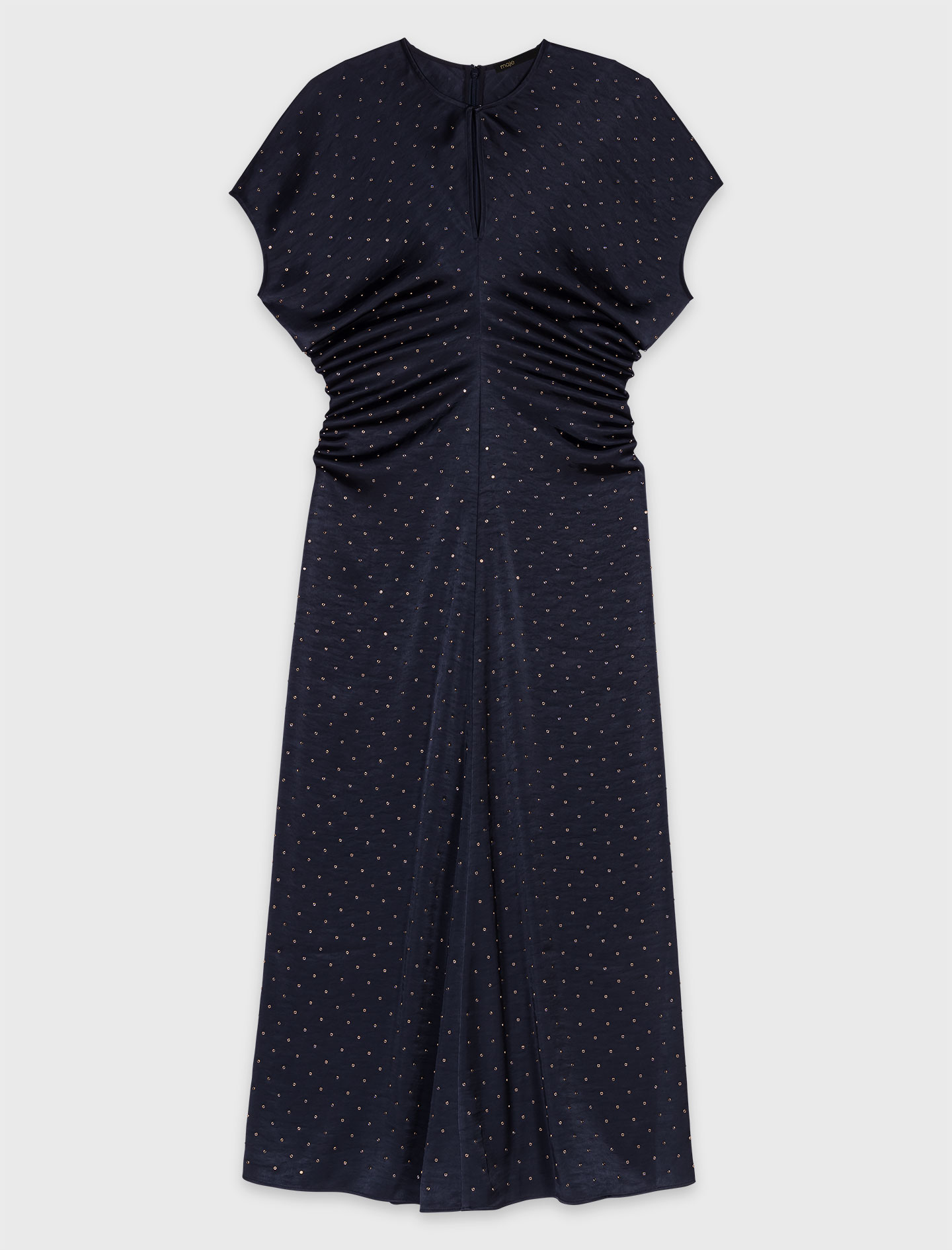 Studded satin maxi dress - Navy