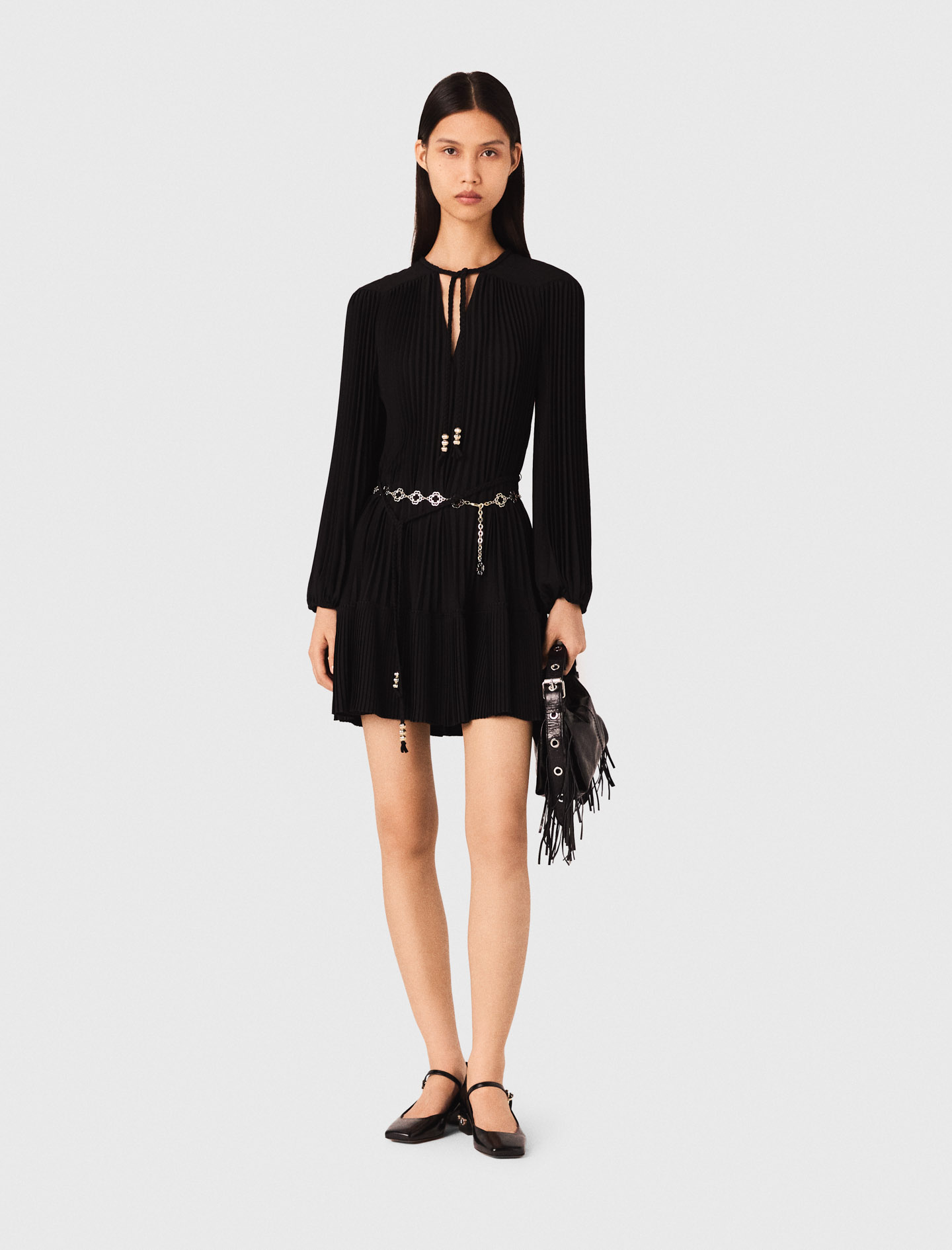 Short pleated dress - Black