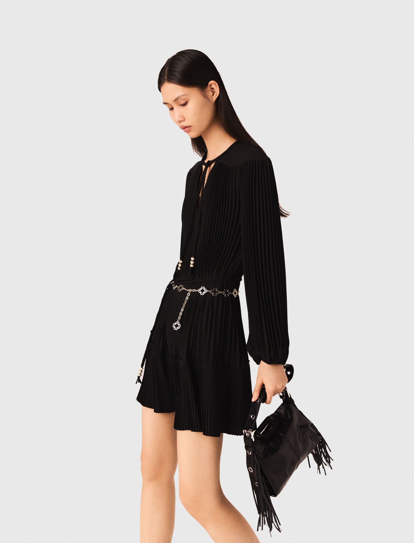 Short pleated dress - Black
